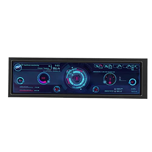 VBESTLIFE 8.8 Inch IPS Computer Data Monitor - 1920x480 Resolution, PC CPU RAM HDD Temperature Display, Sensor Panel Screen for Raspberry Pi - Perfect for PC Building, Gaming Rigs & Home Server Monitoring