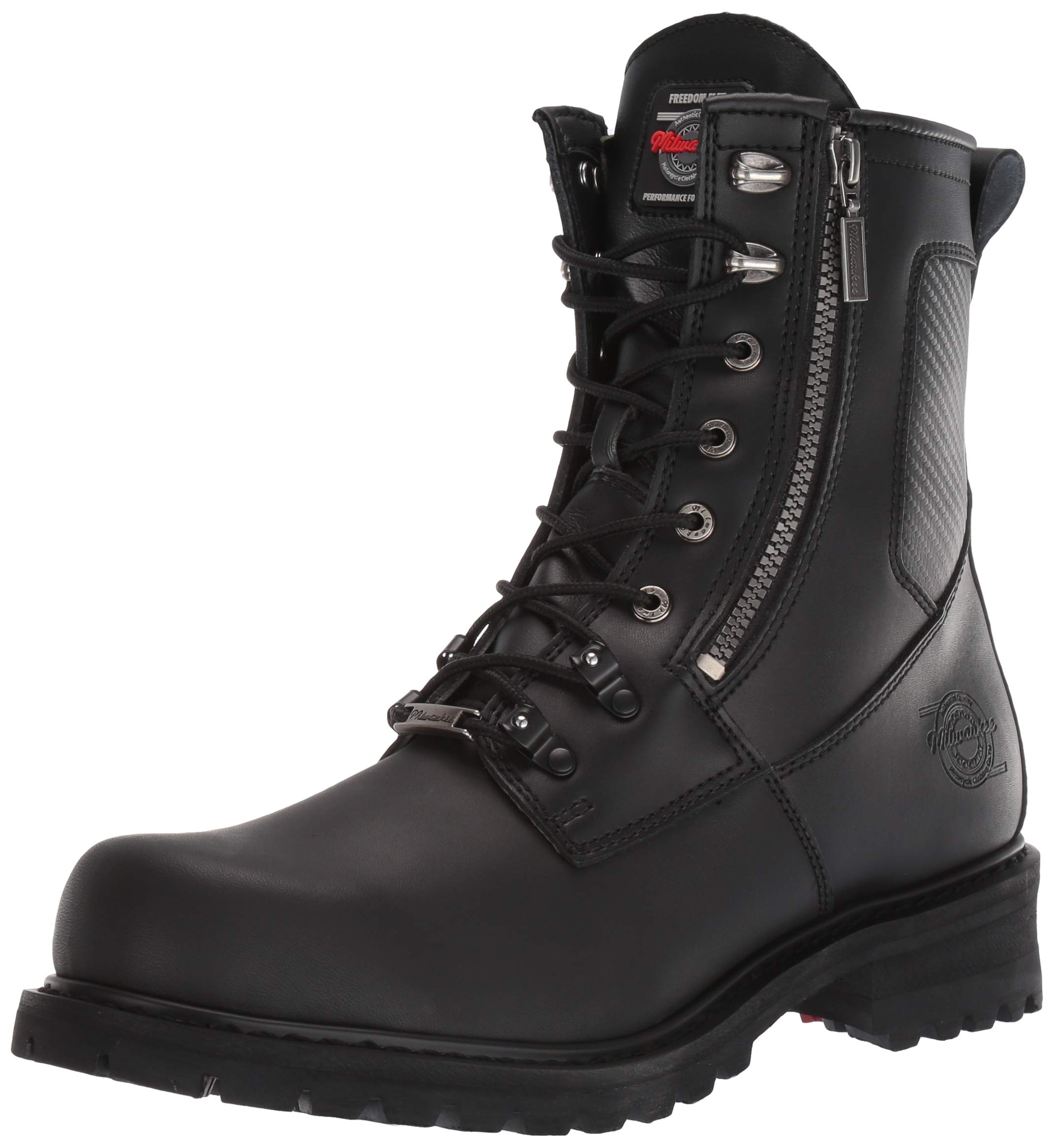 Milwaukee Motorcycle Clothing Company Trooper Leather Motorcycle Boots for Men - Durable & Comfortable Riding Boots for Cruiser, Touring & Adventure Bikes