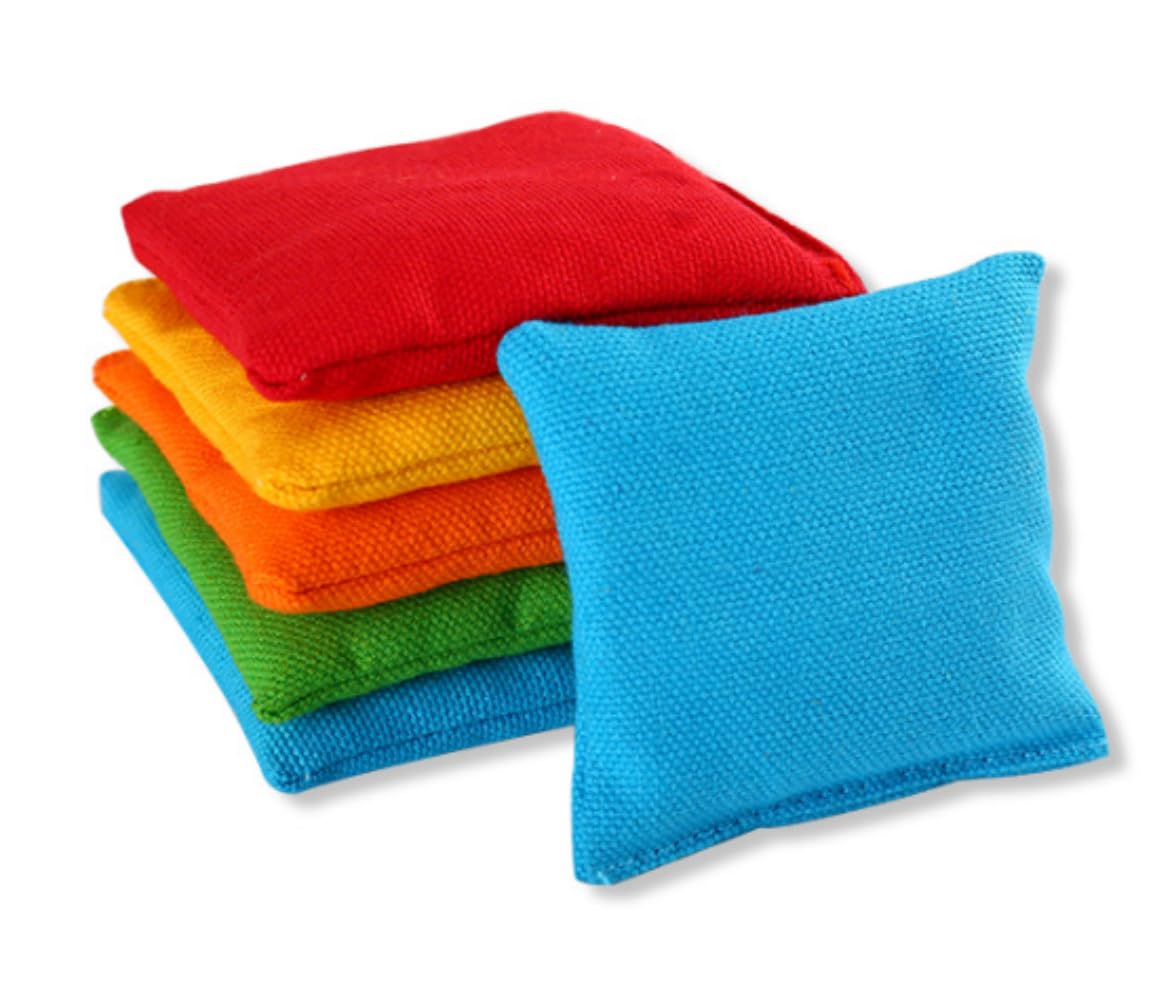 Mini Bean Bags Set of 4 - Small Tossing Bean Bags for Kids & Adults - Multiple Random Colors - Perfect for Cornhole, Backyard Games & Outdoor Activities