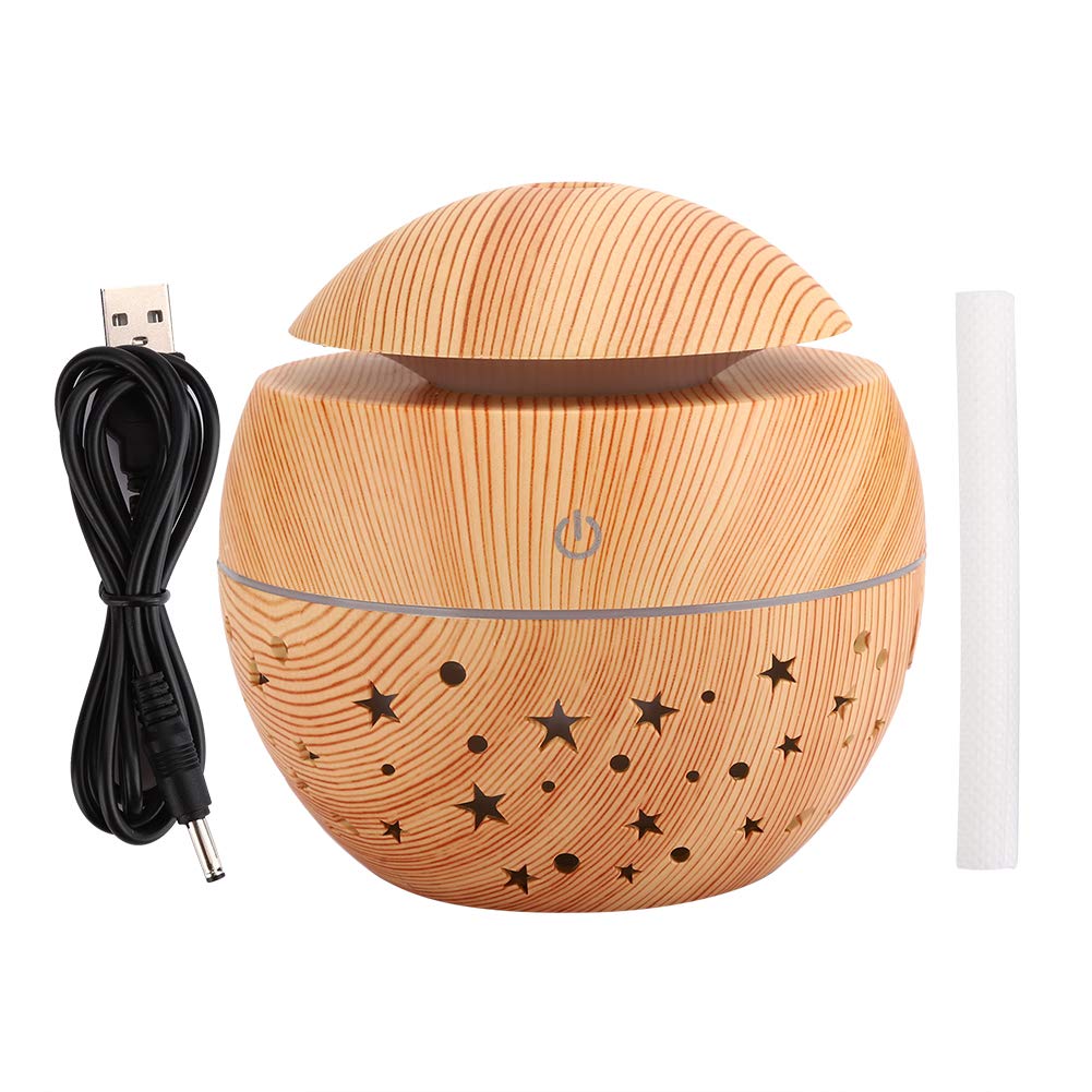 Wosume Air Atomizer & Diffuser Mist with Wooden Grain LED Light - Portable Essential Oil Humidifier for Bedroom, Hotel, Living Room & Office - Perfect for Aromatherapy, Relaxation & Home Decor