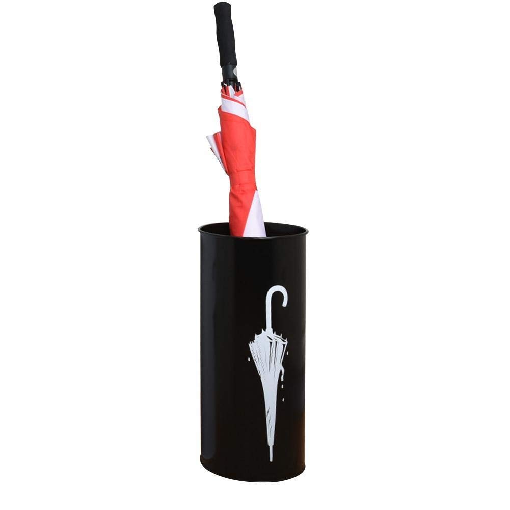 ZQALOVE Heavy Duty Iron Round Umbrella Stand with Moisture Proof Storage - Black Umbrella Holder for Home, Hallway, Entryway, Office - Perfect for Rainy Days & Organizing Wet Umbrellas at Doorways