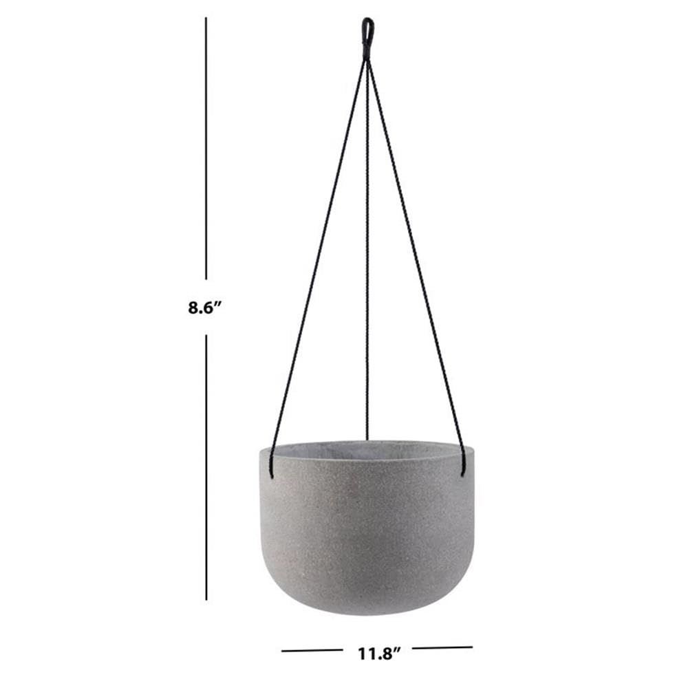 SAFAVIEH Outdoor Collection Rancer Light Grey Concrete Planter - Fully Assembled Modern Garden Decor for Patio, Balcony & Backyard