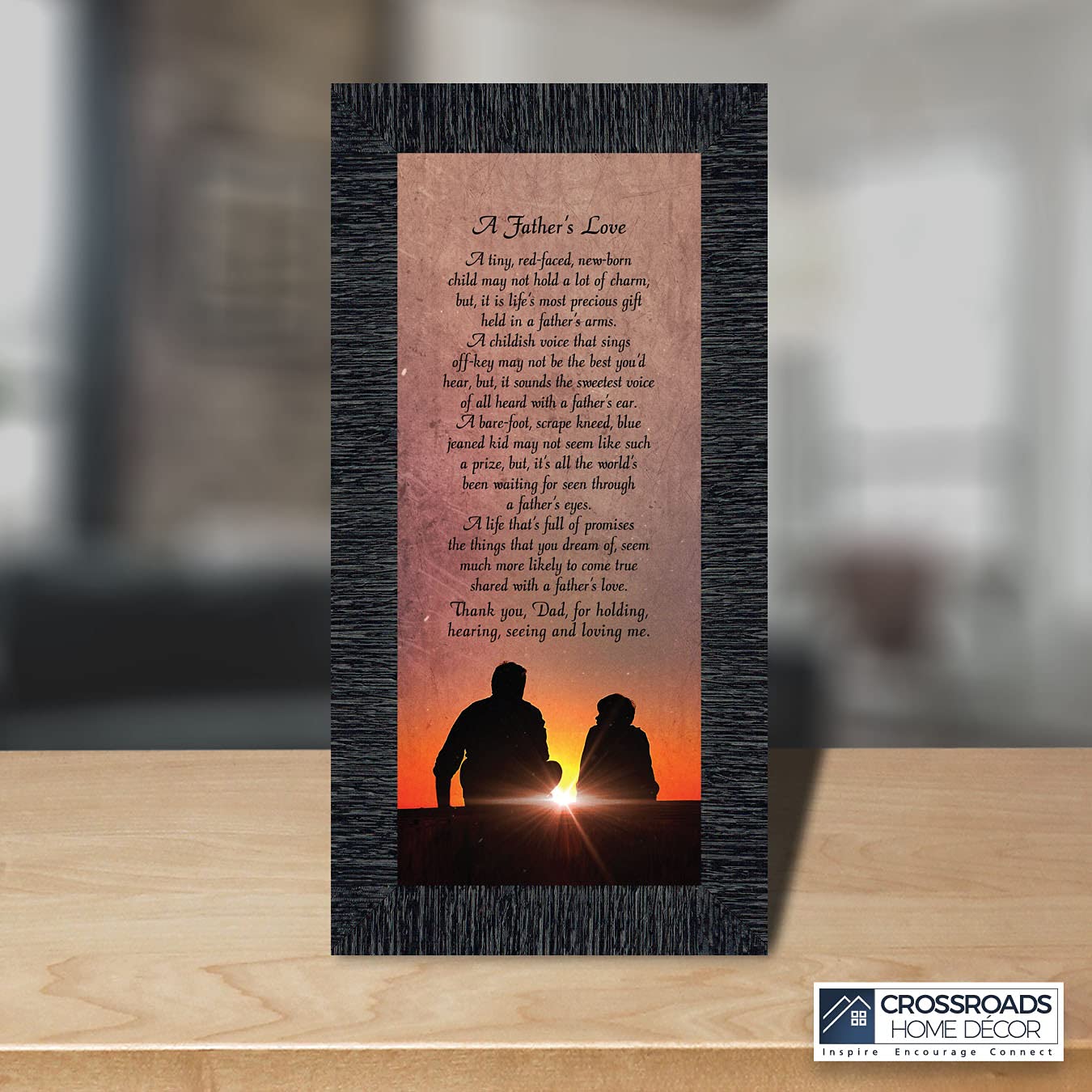 Personalized Picture Frame for Dad - Best Father's Day Gift from Son or Daughter | Crossroads Home Décor 7339CH | Perfect for Office Desk, Living Room, or Bedroom Display