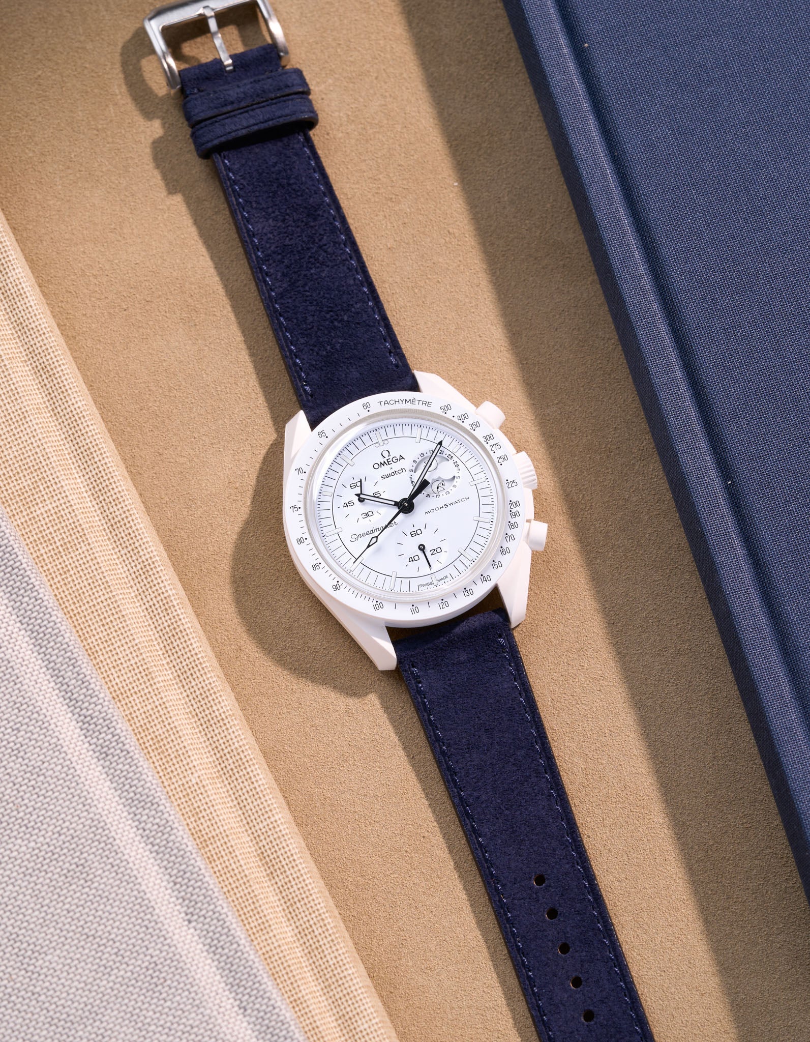 Omega X Swatch Mission to the Moonphase Full Moon Genuine Leather Watch Straps - Replacement Band for Moon Watch - Perfect for Dress Watches, Casual Wear & Space-Themed Collections