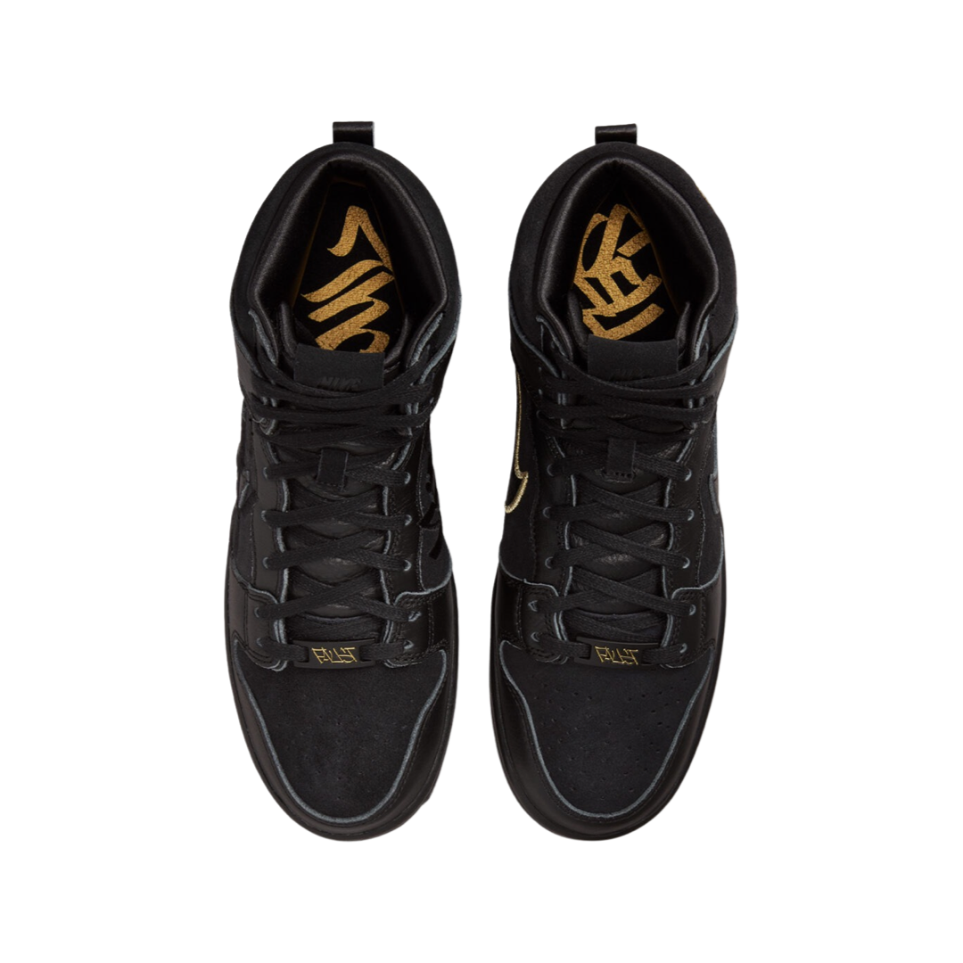 Nike SB Dunk Hi Sneakers - Black & Metallic Gold - Men's High-Top Skate Shoes for Streetwear & Skateboarding