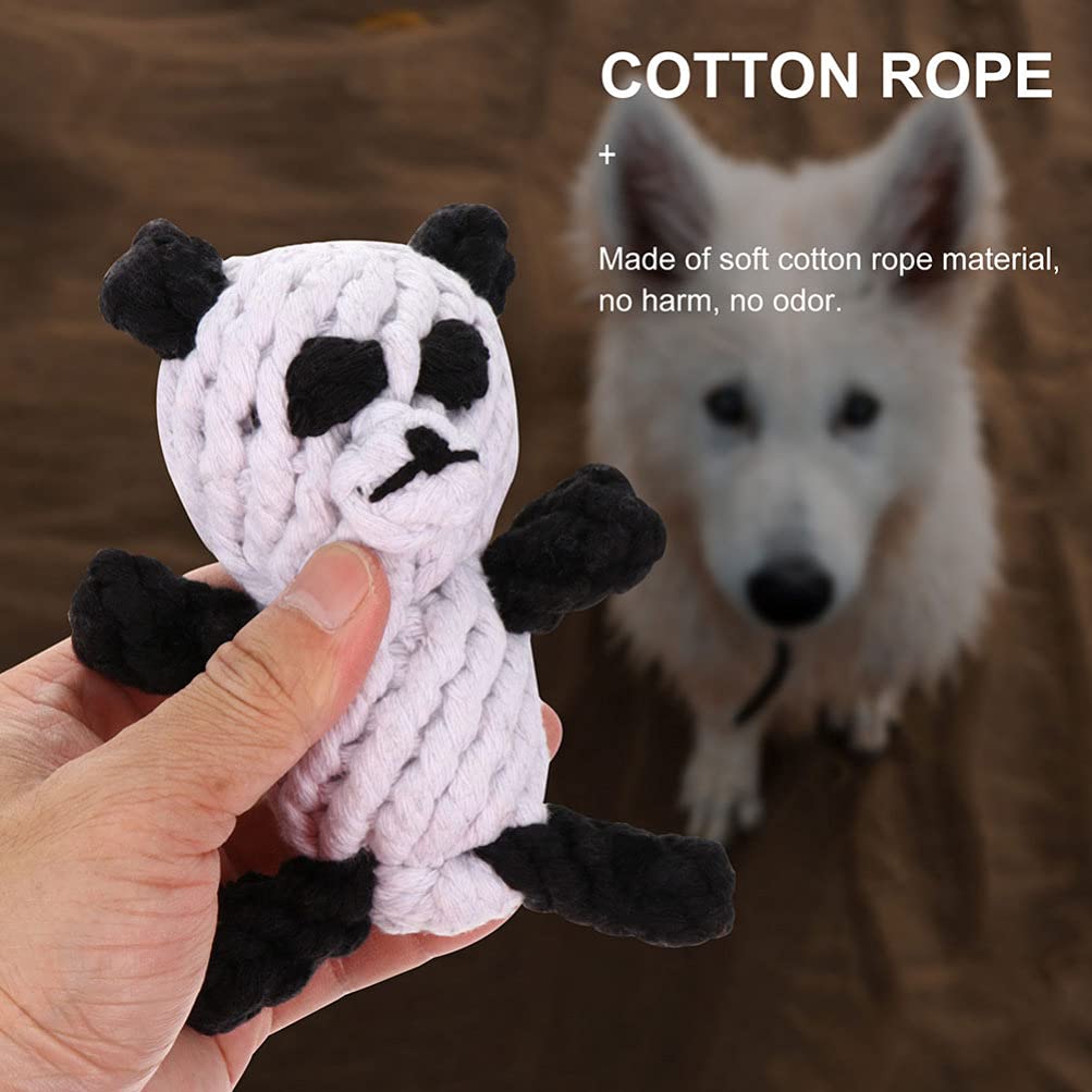 2 Pack Panda Shaped Dog Chew Toys - Durable Cotton Rope Chewing Toys for Small & Medium Dogs, Cat Teeth Cleaning Toy - Fun Interactive Pet Chew Toys for Puppies & Kittens - Perfect for Teething, Dental Care & Playtime