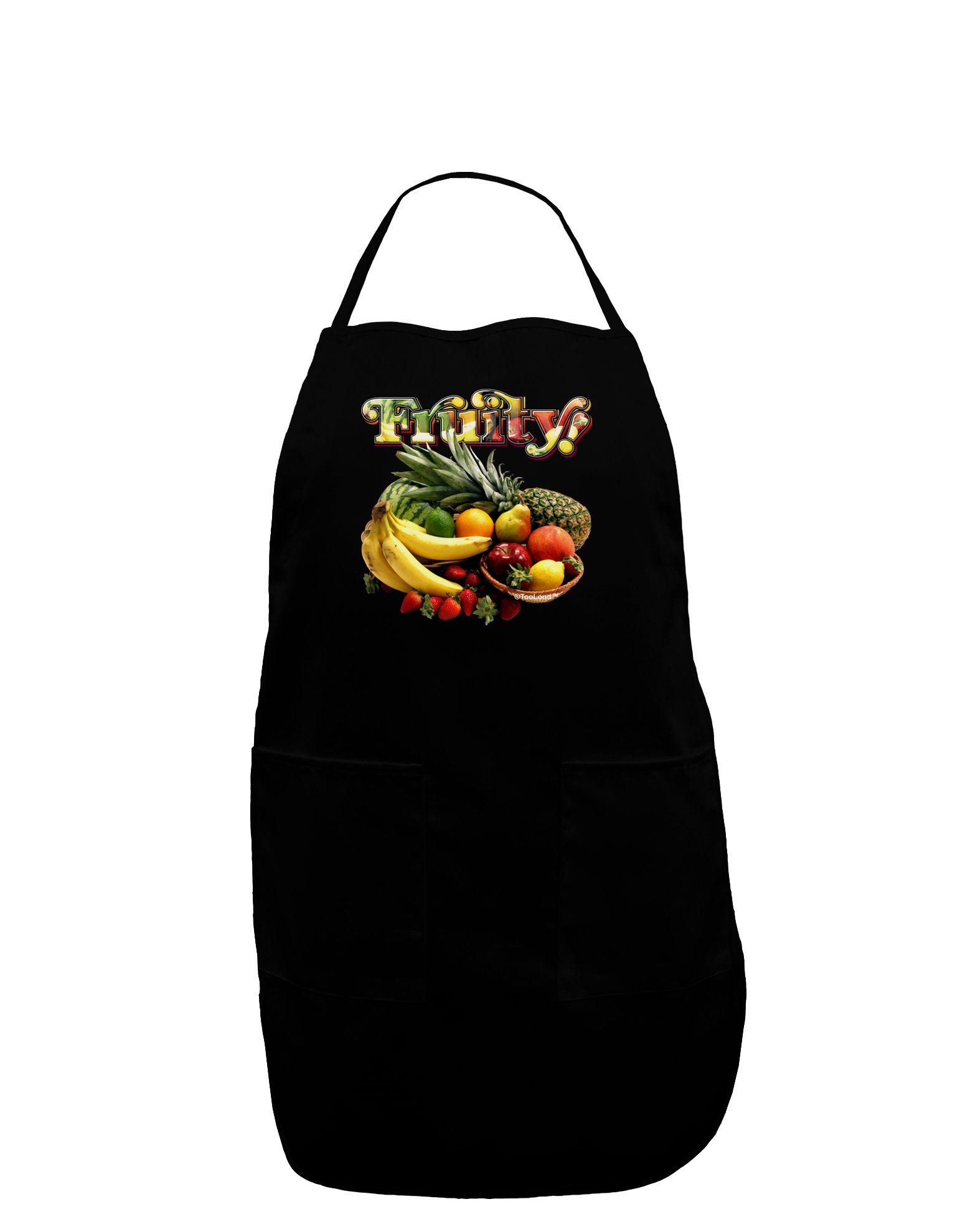 TooLoud Fruity Fruit Basket 2 - Dark Adult Kitchen Apron for Cooking, Baking & BBQ - Durable Chef Apron with Pockets for Men & Women
