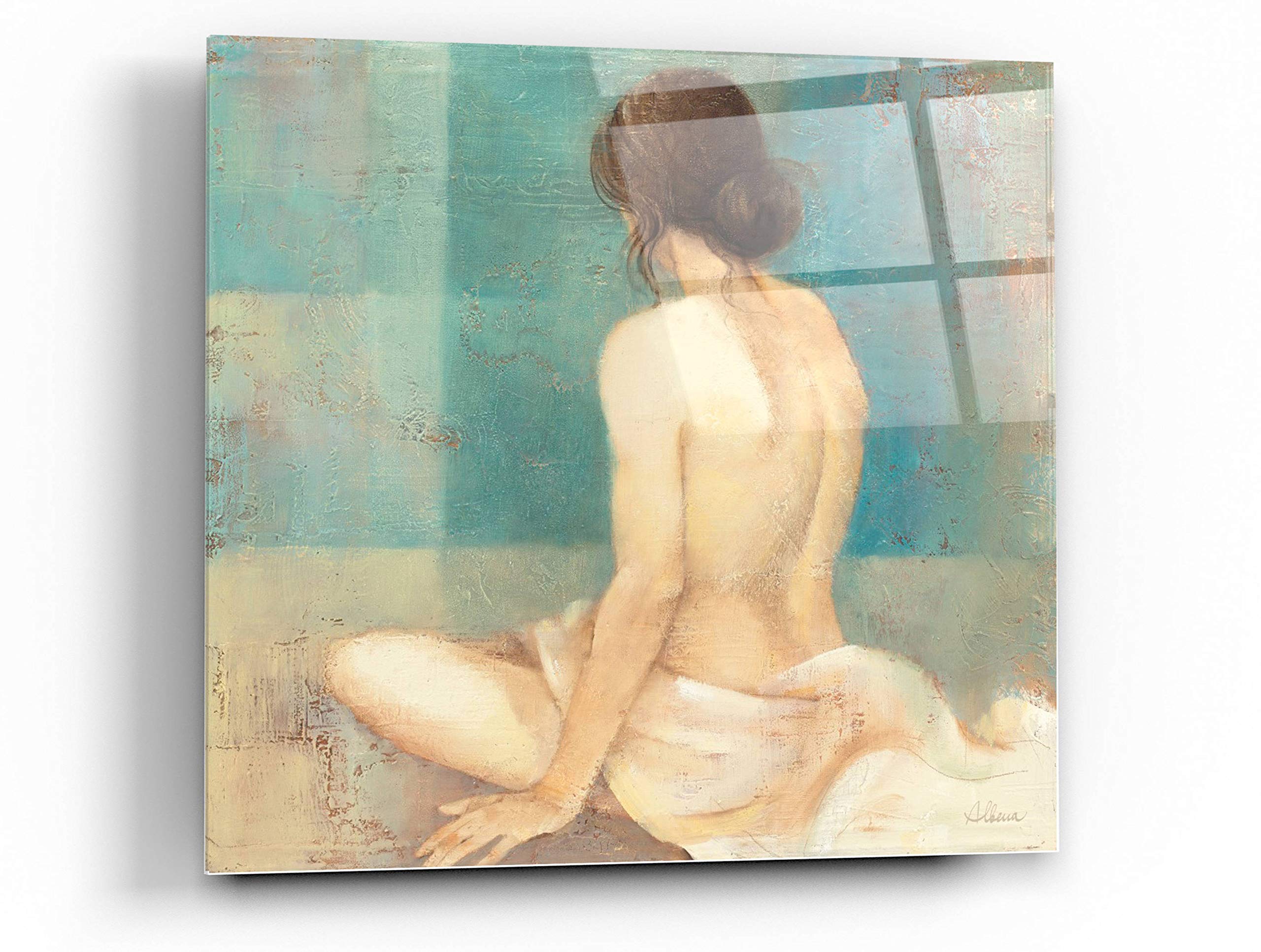 Thoughtfulness II by Albena Hristova - Modern Acrylic Glass Wall Art Painting 24x24 Inches - Perfect for Living Room, Bedroom & Office Decor