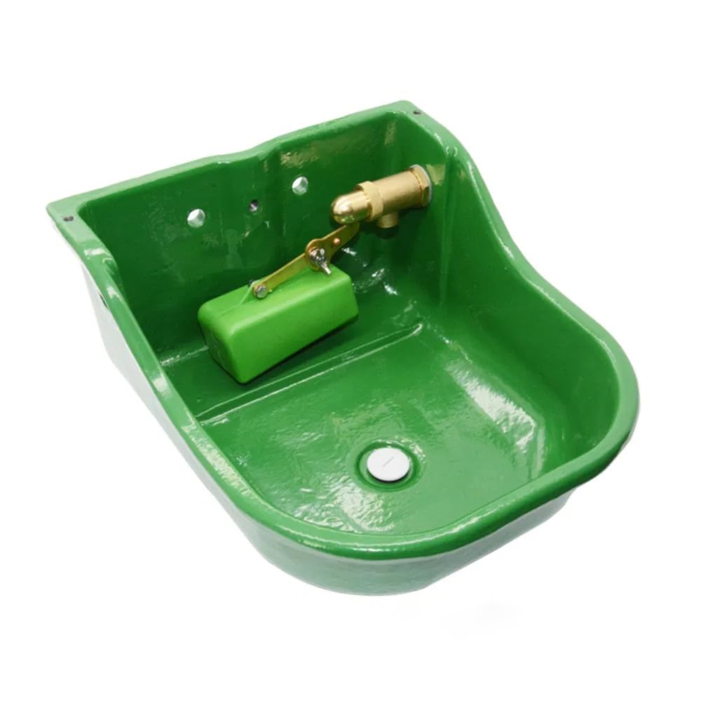 Automatic Water Bowl for Dogs, Horses, Cattle & Livestock - 3L Heavy Duty Cast Iron Waterer with Brass Float Valve & Drainage Hole | Perfect for Barns, Stables & Outdoor Animal Care