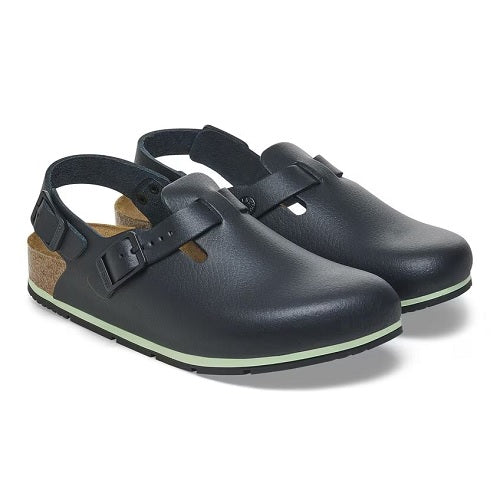 Birkenstock Tokio Pro Clog - Black Leather Slip-Resistant Shoes for Women (Size 7-7.5) | Comfortable Work Shoes for Nurses, Chefs & Healthcare Professionals