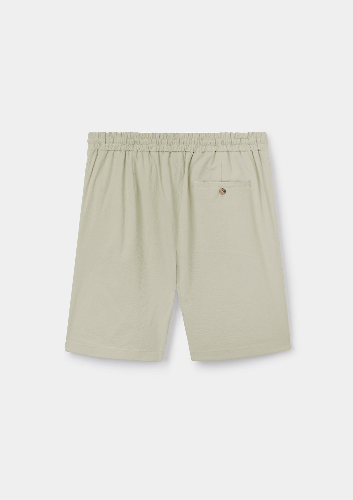 Breathable Sage Seersucker Cotton Drawstring Shorts for Men - Comfortable Casual Summer Wear for Beach, Travel & Lounging