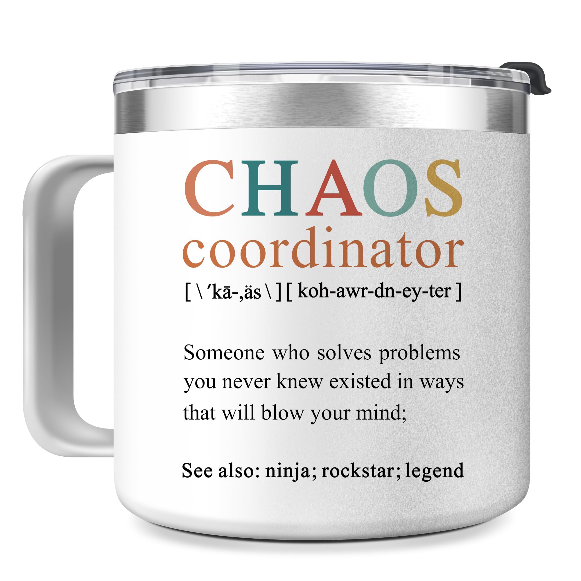 **Coworker Gifts for Women - Funny Coffee Mug for Boss, Teacher, Employee Appreciation, Birthday, Christmas, Thank You, Farewell - Perfect Office Gift for Chaos Coordinators & Team Leaders**    *(Ideal for office celebrations, team bonding, or showing appreciation to hardworking colleagues!)*