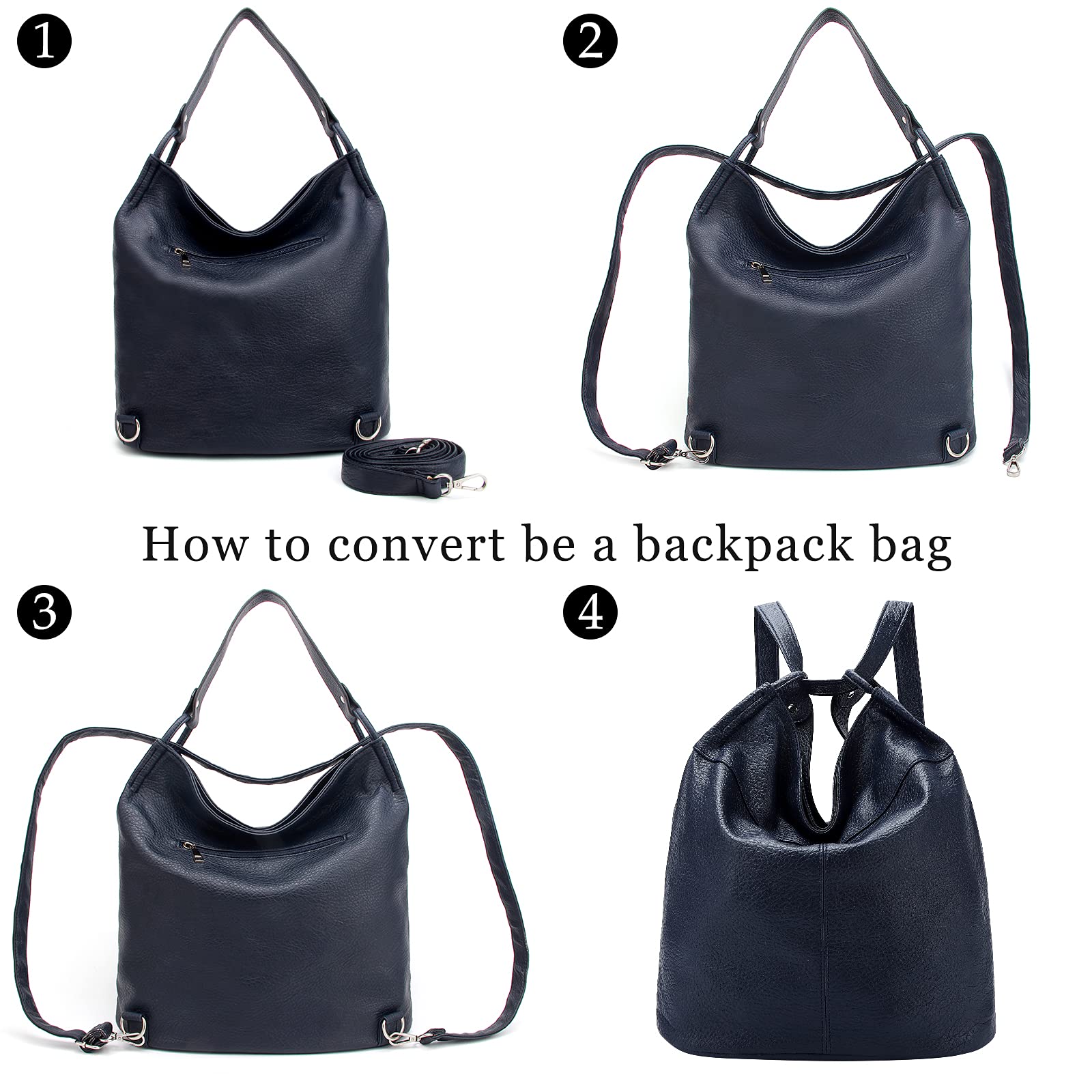 Stylish Convertible Backpack Purse for Women - Crossbody Shoulder Bag & Handbag in Apricot | Perfect for Travel, Work & Everyday Use