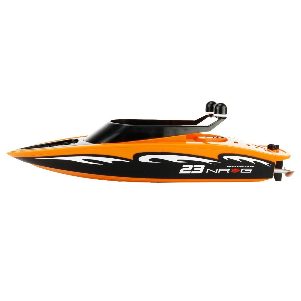 2.4GHz 4CH High Speed Remote Control Boat for Kids - Orange Electric RC Racing Ship for Lakes & Pools - Perfect for Outdoor Water Play & Birthday Gifts
