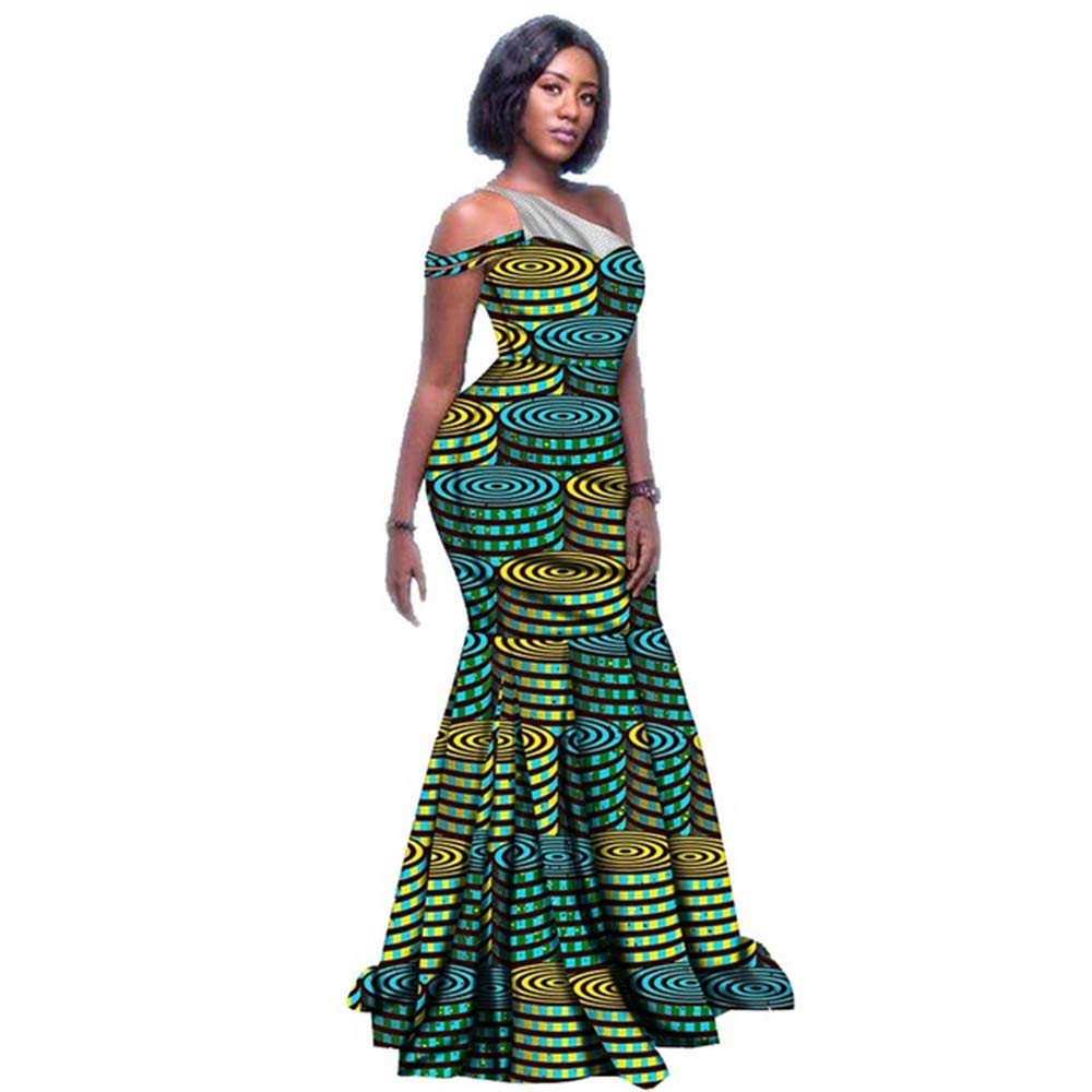 Stylish African Print Dresses for Women | Wax Ankara Fabric Mermaid Long Gown | Sexy Casual Dashiki Party Wear for Weddings, Festivals & Special Occasions