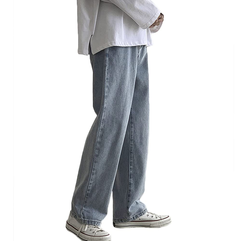 Rexcyril Men's Loose Fit Straight Leg Denim Jeans - Baggy Wide Leg Casual Pants for Everyday Wear | Comfortable & Stylish Streetwear for Urban Fashion