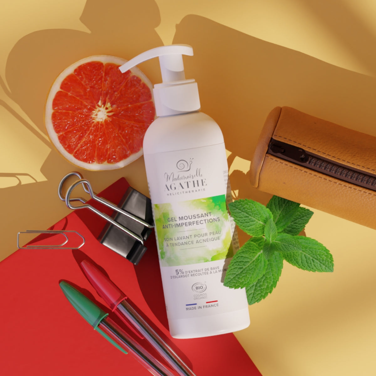 Organic Foaming Gel Cleanser - Certified Cleansing & Purifying Face Wash for Acne-Prone & Sensitive Skin | Daily Skincare Routine & Makeup Removal