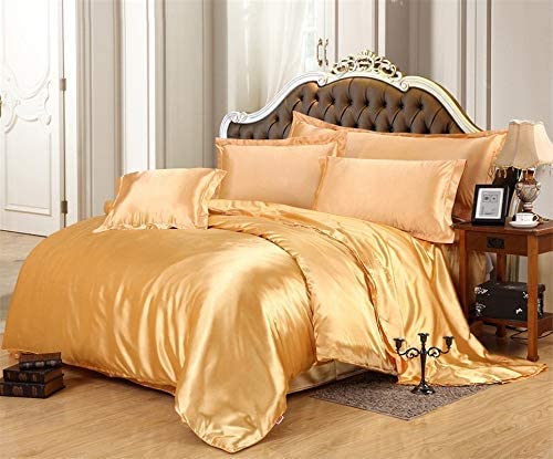 Luxury Silky Satin Bed Sheet Set - Ultra Soft Solid Color Short Queen (6PC) - Wrinkle, Fade & Stain Resistant - 21
