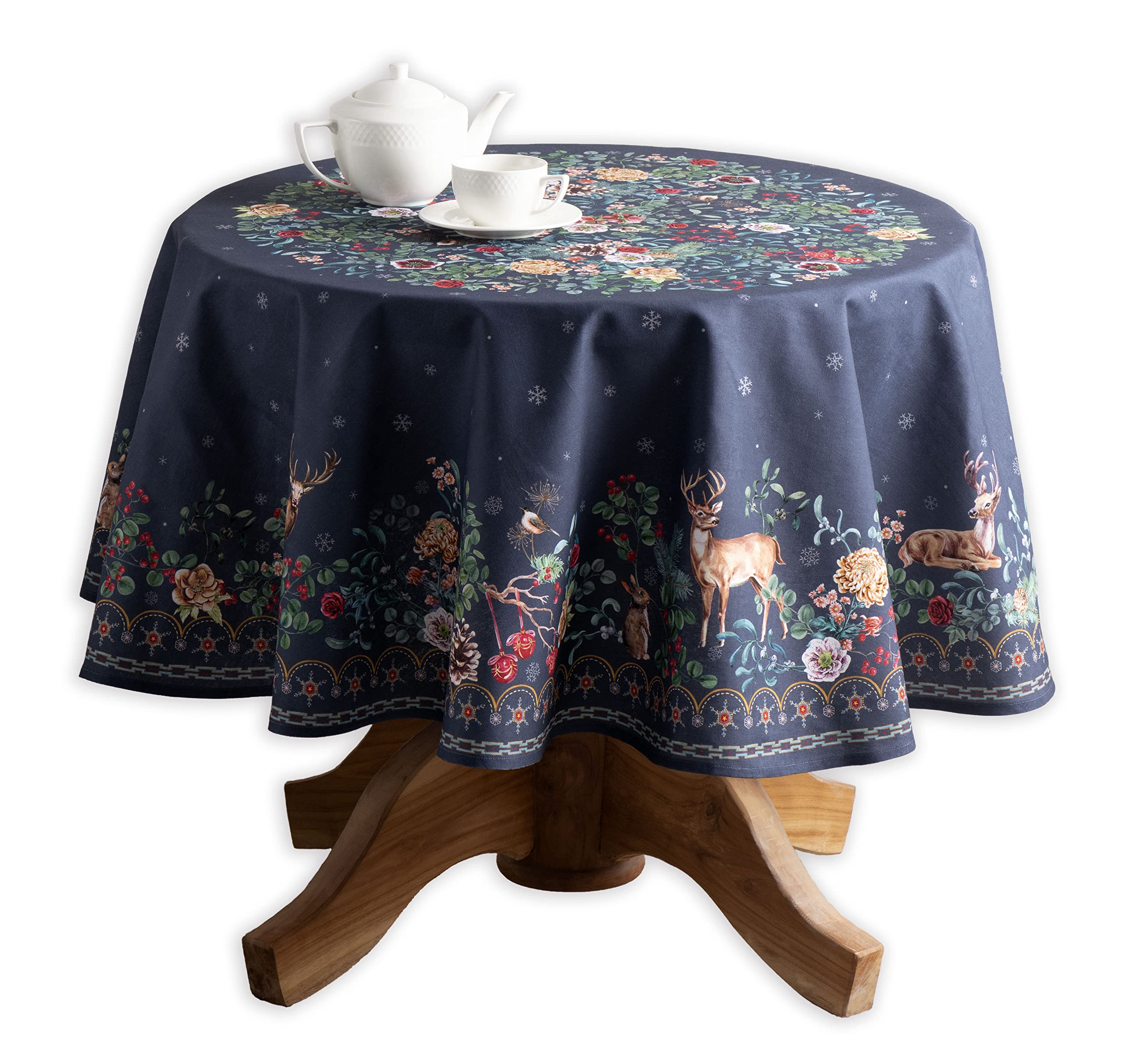 Maison d'Hermine Christmas Joy 100% Cotton Round Tablecloth - 63