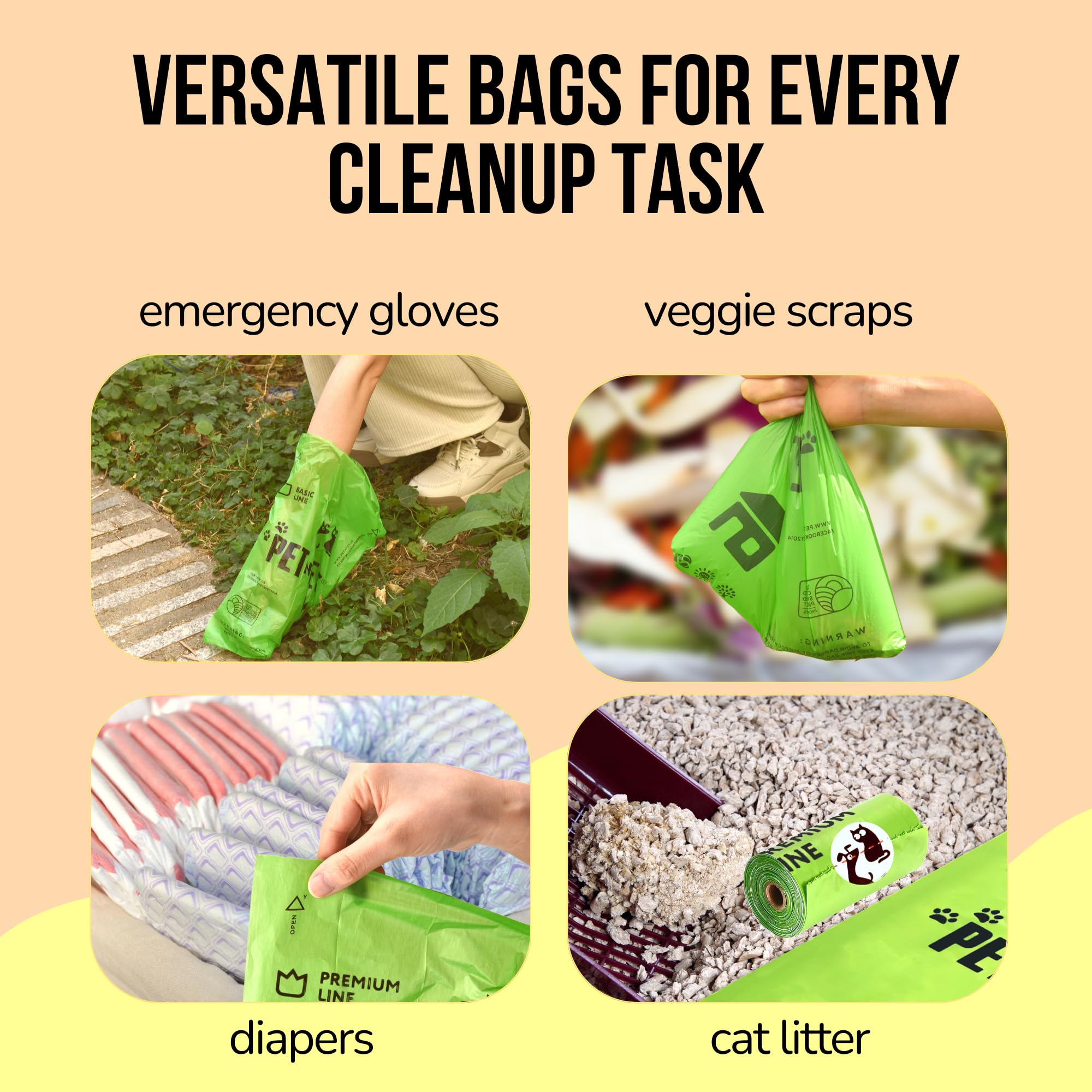 Premium PET N PET Dog Poop Bags - 1800 Count (60 Rolls + 720 Refills) with Free Poop Bag Holder | 9x13 Inch Large Waste Bags for Small, Medium & Large Dogs | Perfect for Walks, Parks & Travel