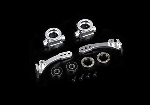 CNC Alloy Front & Rear Wheel Bearing Base Kit for 1/6 FS Racing FG Monster Hummer ROVAN Big Monster Truck RC Car - Silver Front (Perfect for Off-Road RC Racing & DIY Upgrades)