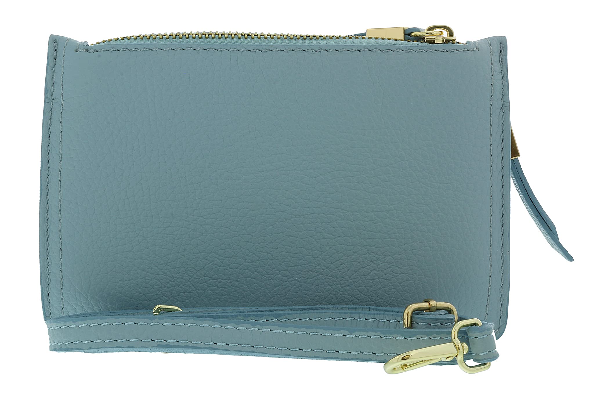 Pierre Cardin Light Blue Leather Small Structured Square Crossbody Bag for Women - Stylish & Compact Purse for Everyday Use, Work, Travel & Date Nights