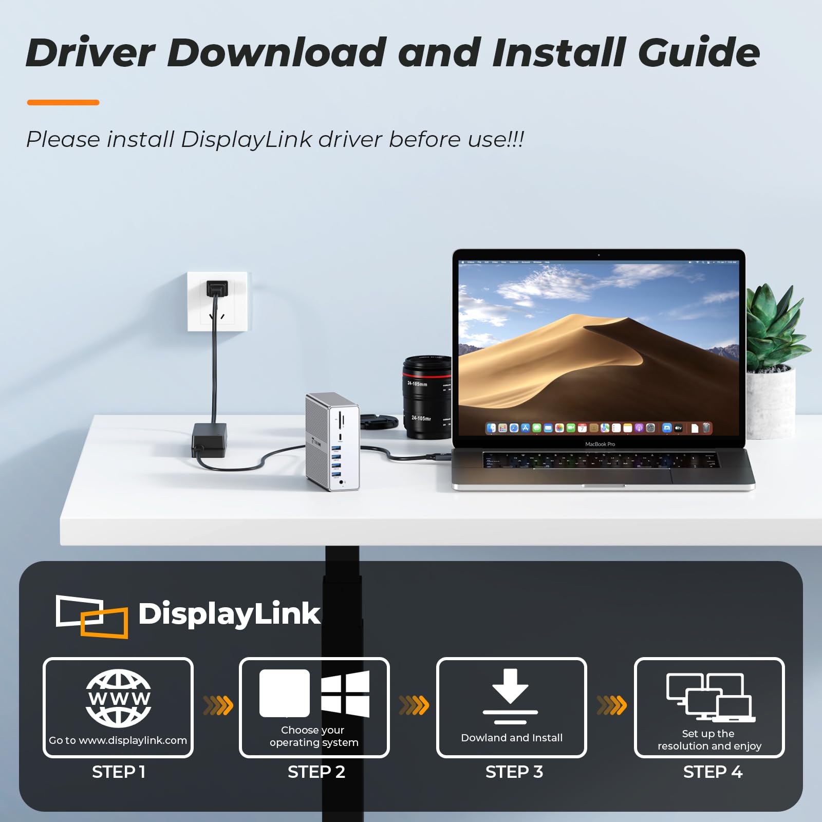 TobenONE Universal Docking Station for MacBook & Windows - Dual 4K@60Hz HDMI & DisplayPort, 65W Power Delivery, 7 USB Ports, USB-C 3.1, Ethernet, SD/TF Card Reader - Perfect for Home Office, Gaming & Multi-Monitor Setup