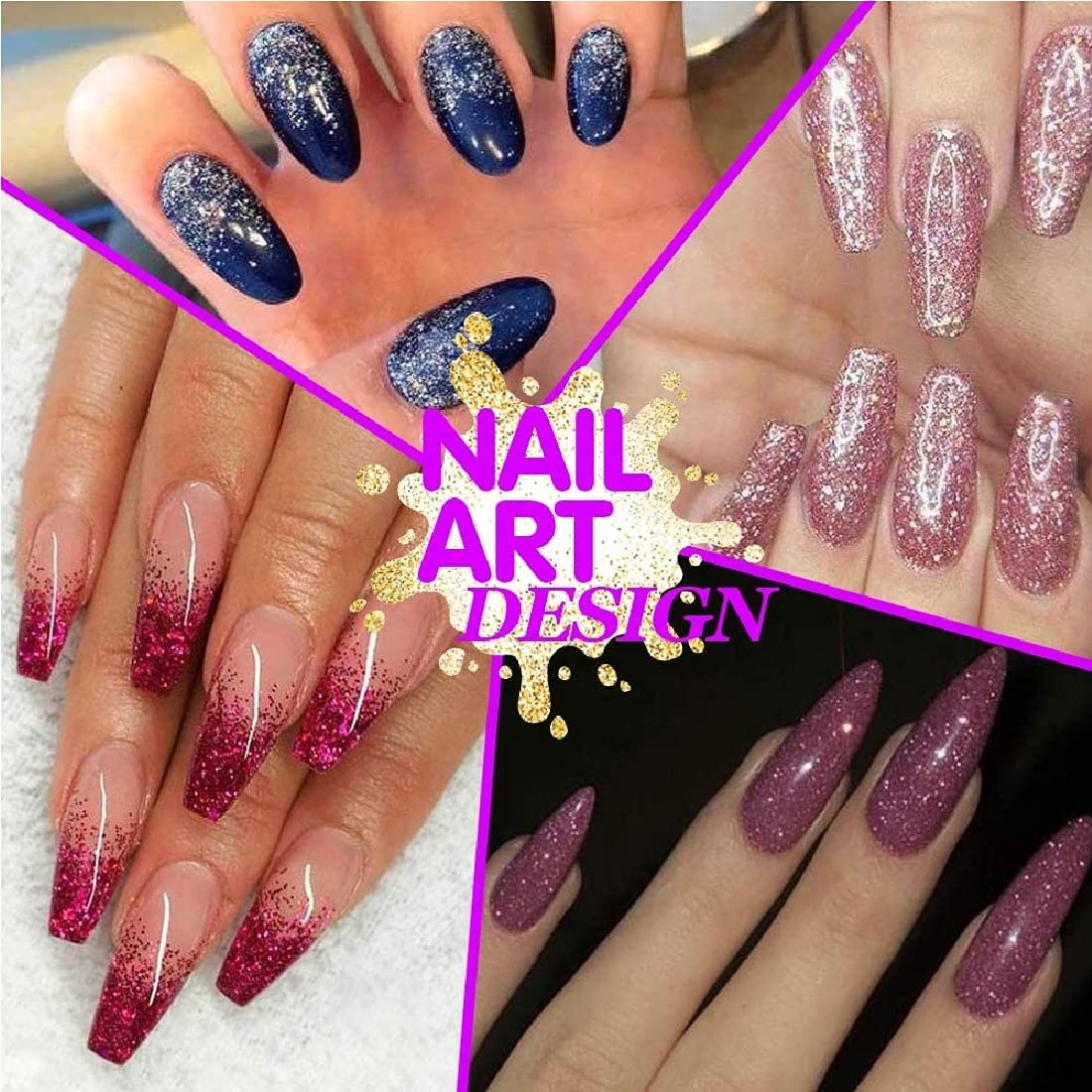 RoyalKart 24Pcs Mirror Nail Glitter Powder Set - Chrome Pigment Eye Shadow & Nail Art Glitters for Professional Makeup - Perfect for Parties, Halloween, Cosplay & Salon Use (Random Colors)