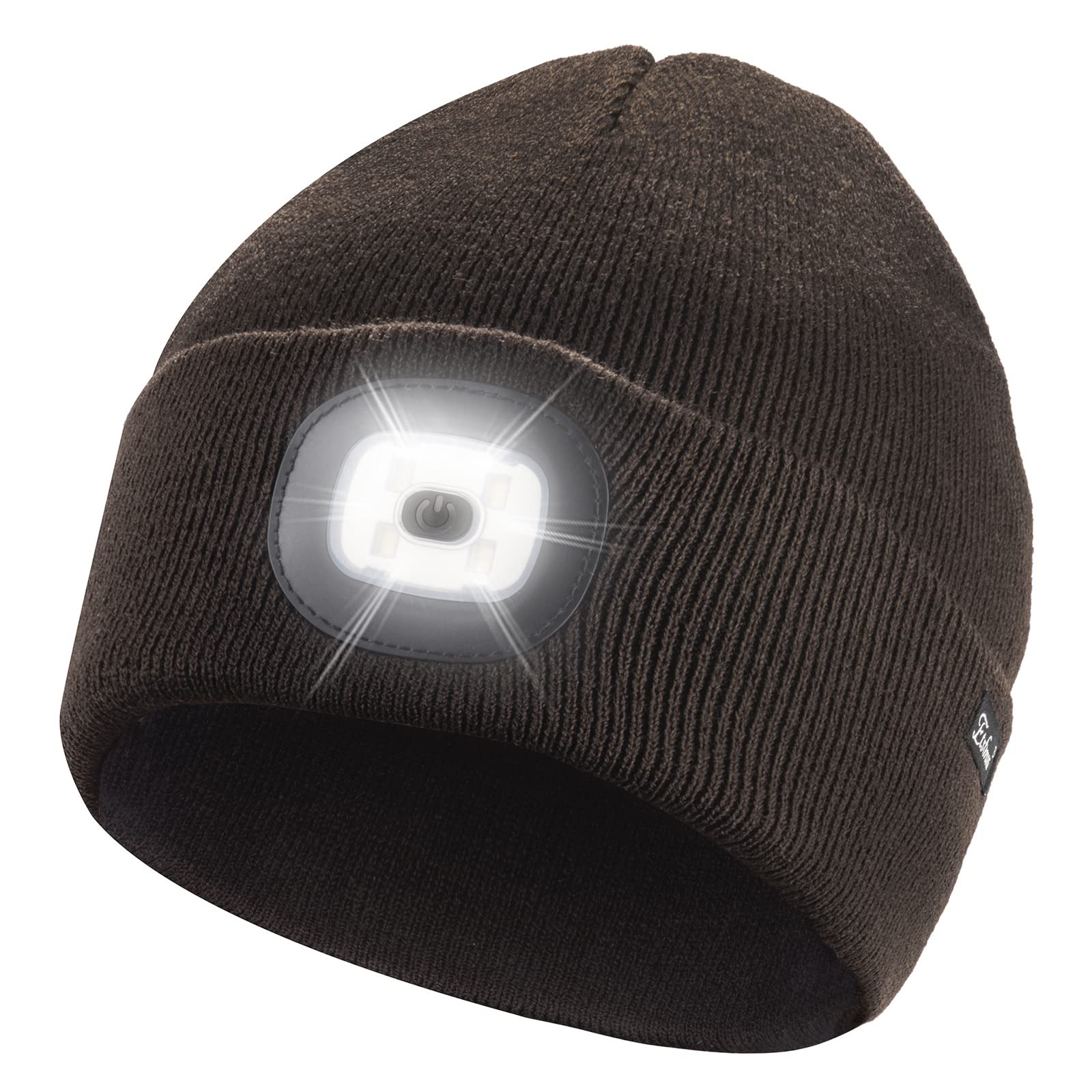Etsfmoa Unisex USB Rechargeable Beanie Hat with LED Light - Perfect Gift for Men, Dad & Father - Great for Camping, Night Running & Winter Outdoor Activities