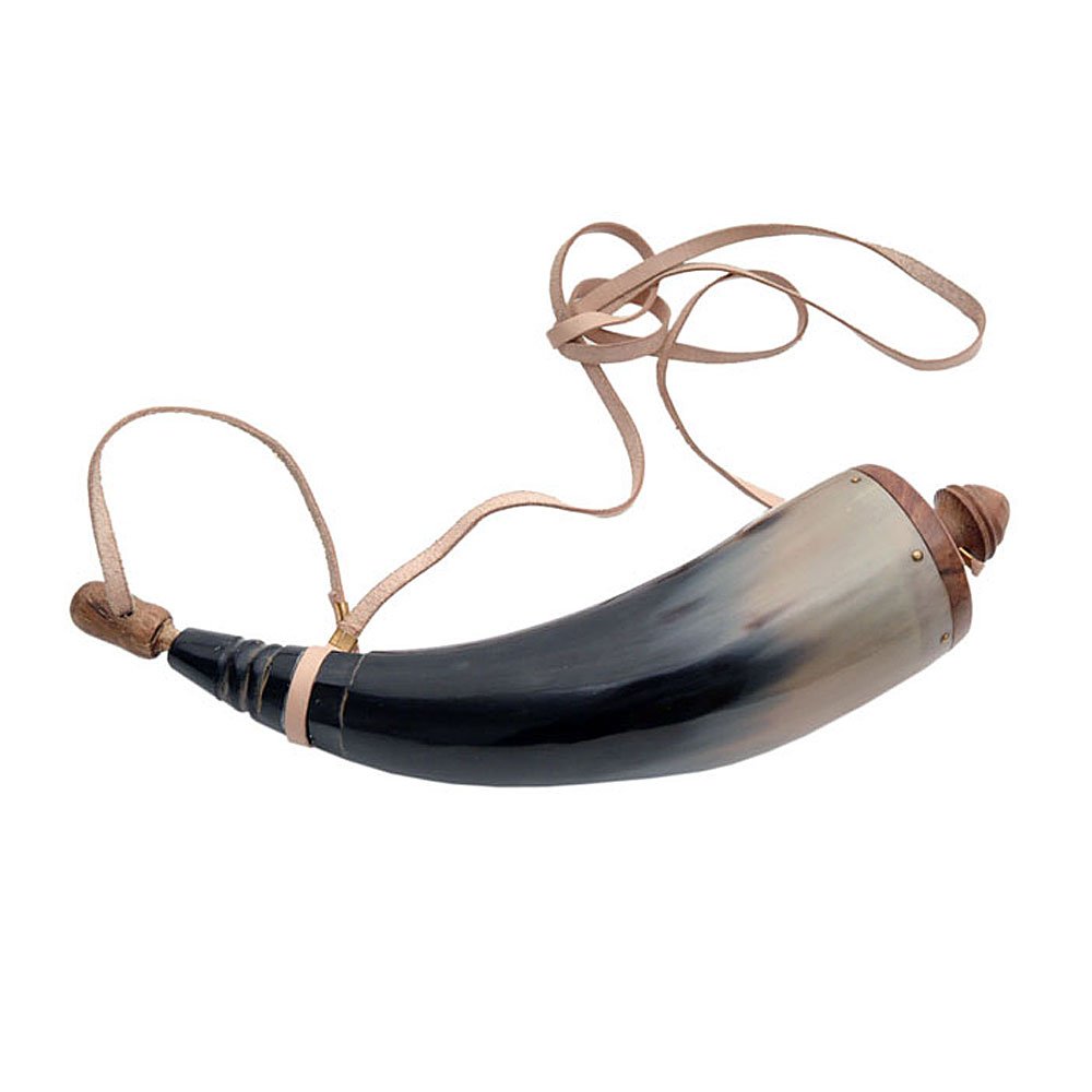 Authentic Early American Frontier Style Powder Horn by Whetstone Cutlery - Perfect for Historical Reenactments, Hunting & Outdoor Adventures
