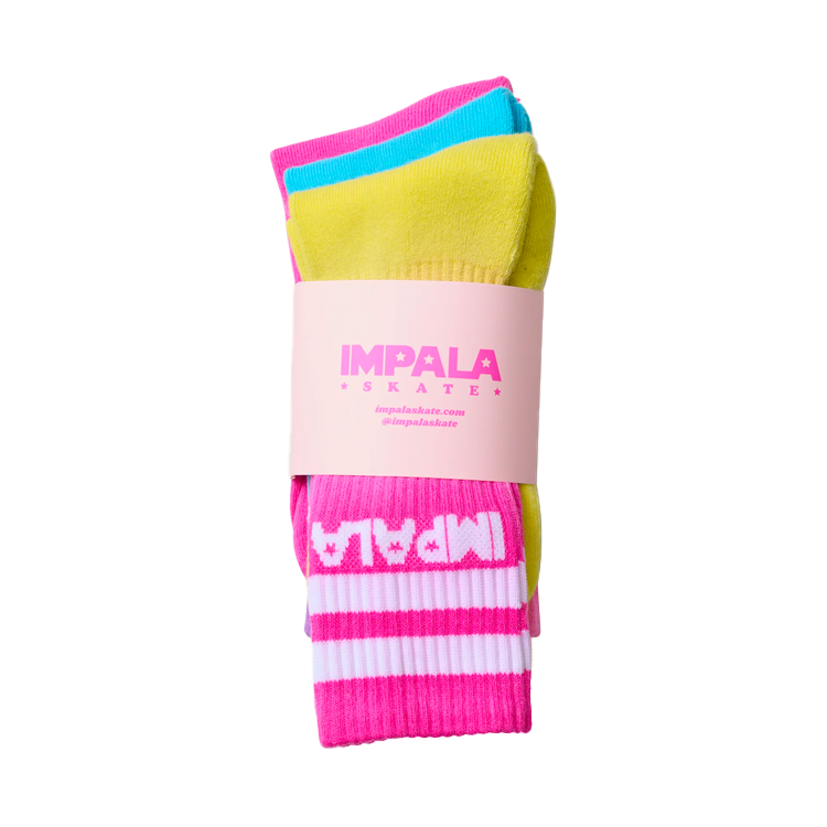 Skate Socks 3-Pack - Breathable Cushioned Skateboard Socks for Men & Women - Tropical Print Design - Perfect for Skateboarding, Roller Skating & Casual Wear
