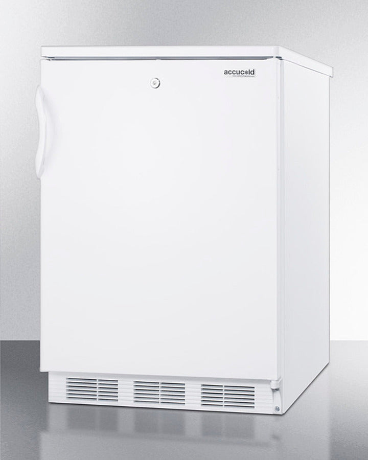 Accucold 24 Inch Wide Built-In All Refrigerator - Automatic Defrost, White Exterior, Energy Efficient (Model FF6LWBI7) - Perfect for Kitchens, Offices, and Commercial Spaces