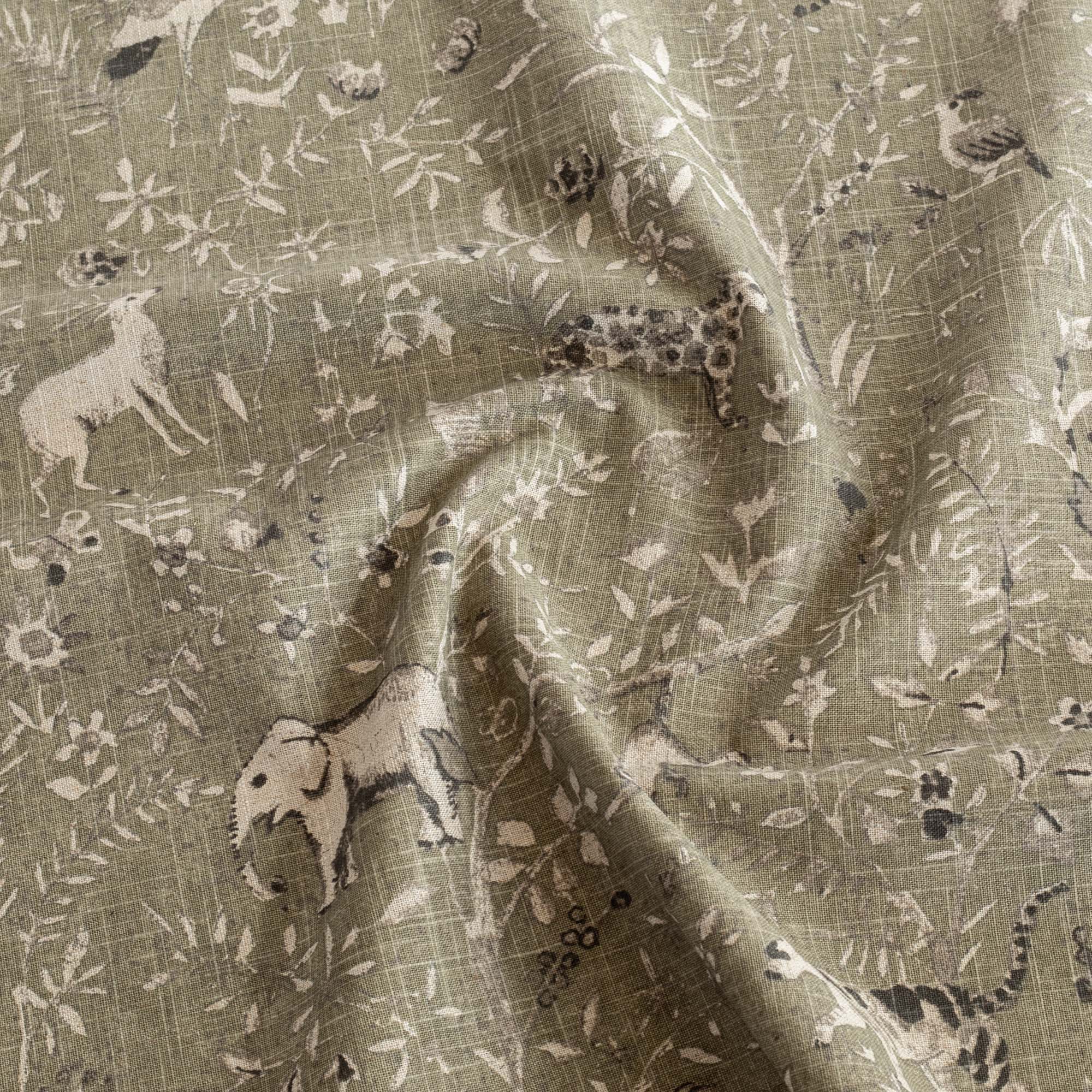 Premium Cyprus Fabric - Soft, Durable & Breathable Moss Green Upholstery Material for Sofas, Chairs & Home Decor