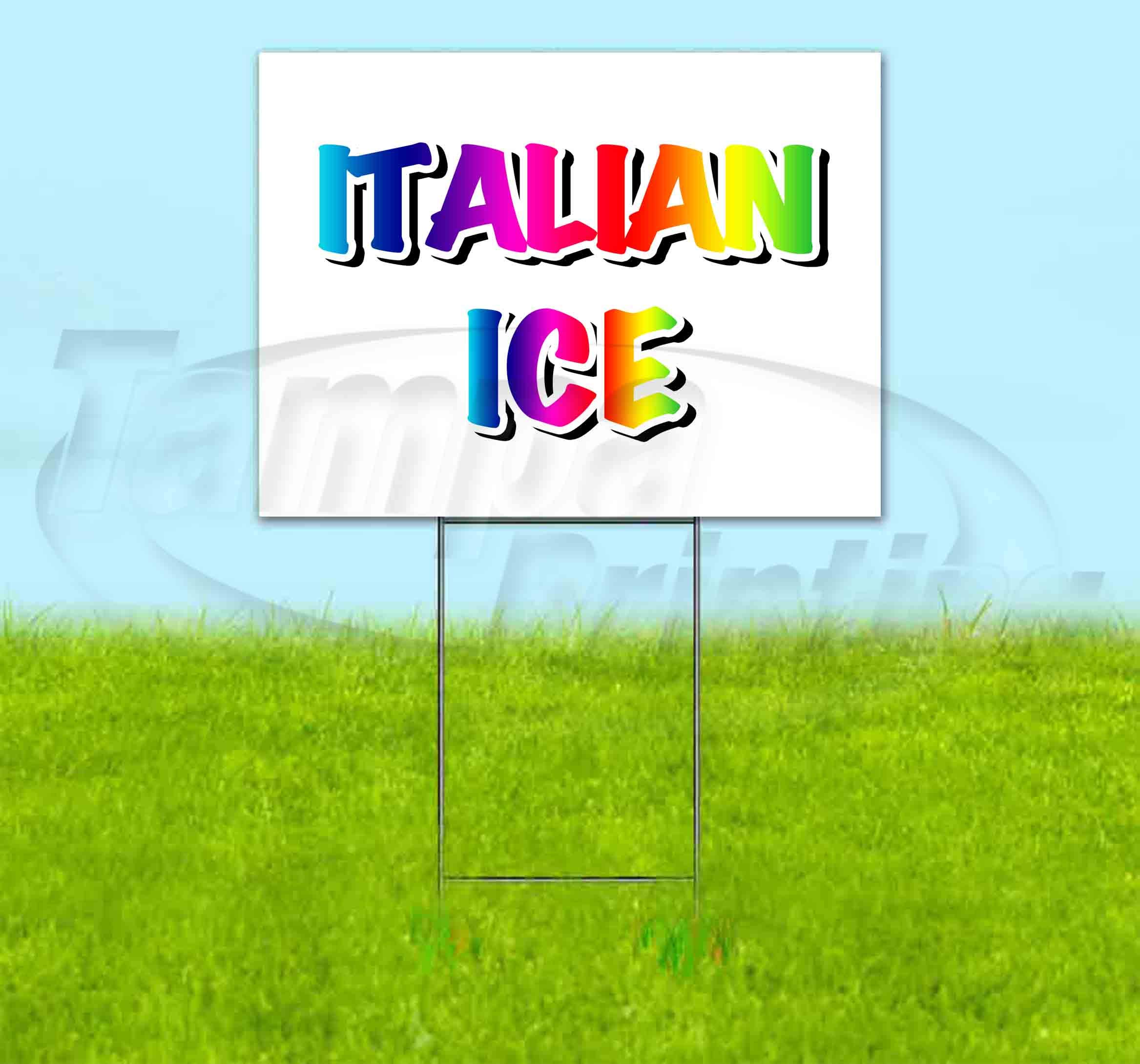 Vibrant Rainbow Italian Ice Yard Sign (18
