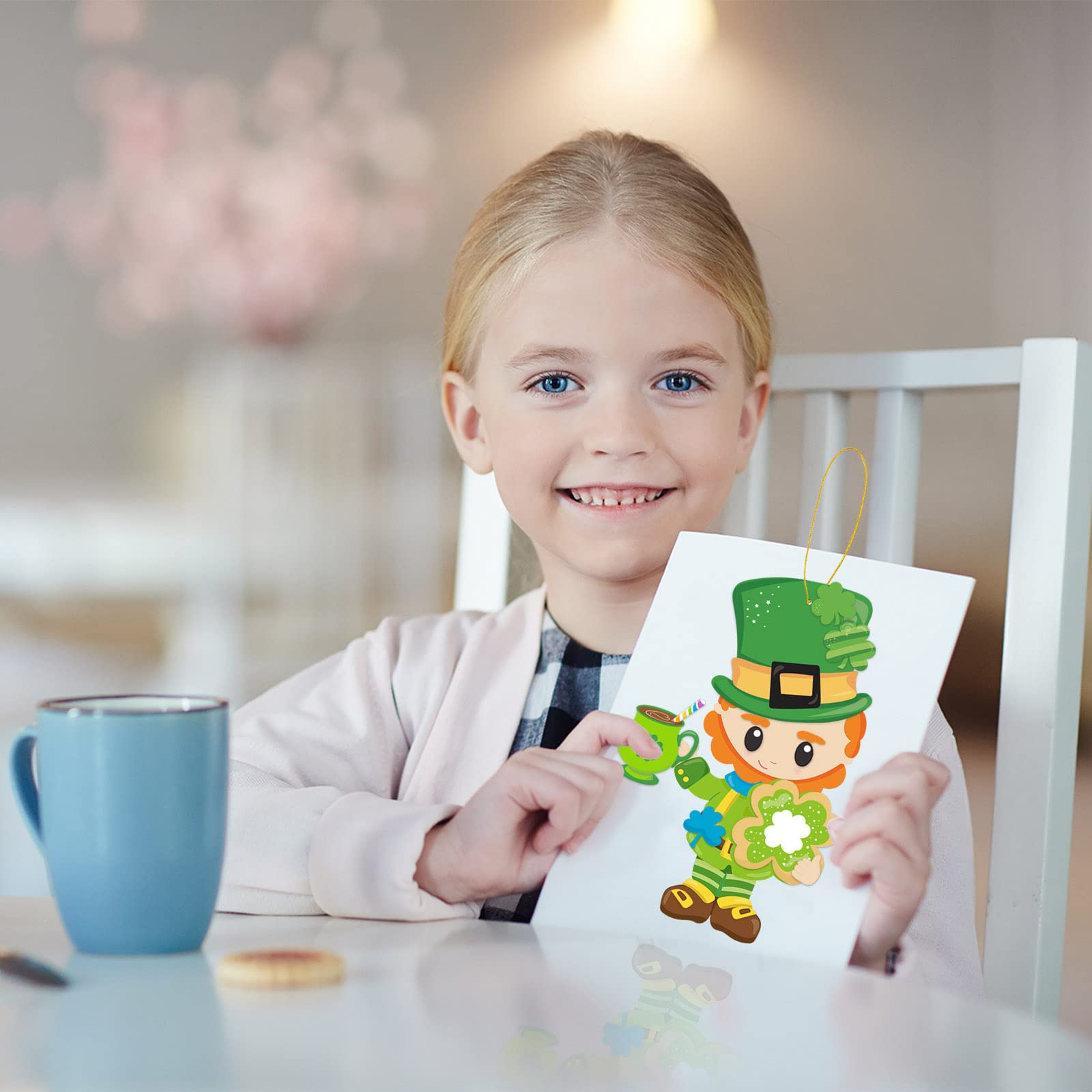 St. Patrick's Day Craft Kit for Kids - 30 Pack DIY Stickers with Leprechauns, Shamrocks & Owls - Fun Party Activities & Classroom Projects for St. Patty's Day Celebrations
