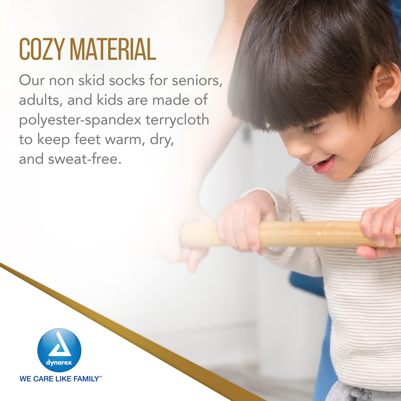 Dynarex Non-Slip Slipper Socks with Grips for Women & Men - Anti-Skid Hospital Socks with Elastic Band, Latex-Free Grip Socks (48 Pairs Bulk Pack) - Perfect for Hospital, Home Care, and Elderly Safety
