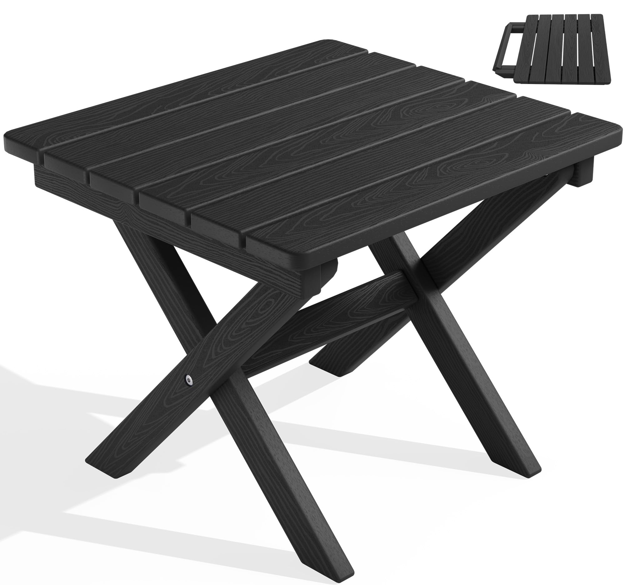 SERWALL Folding HDPE Outdoor Side Table - Portable for Camping & Patio