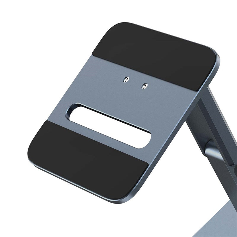 Baseus Metal Biaxial Foldable Tablet Stand for iPad - Adjustable Desktop Holder for Reading, Watching & Working (Grey)