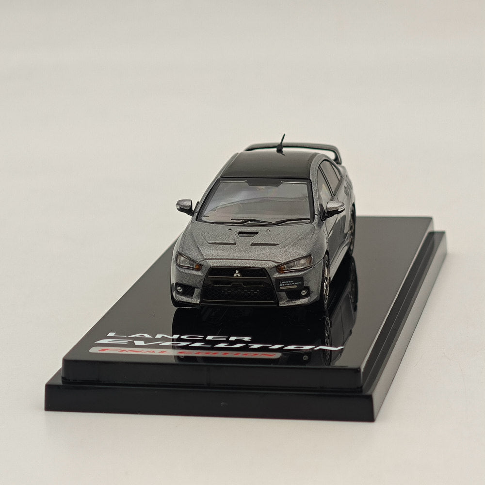 1/64 Mitsubishi Lancer Evolution X Final Edition Gray Diecast Model Car - Hobby Japan HJ642053CGM - Collectible Scale Replica for Car Enthusiasts & Display Decor