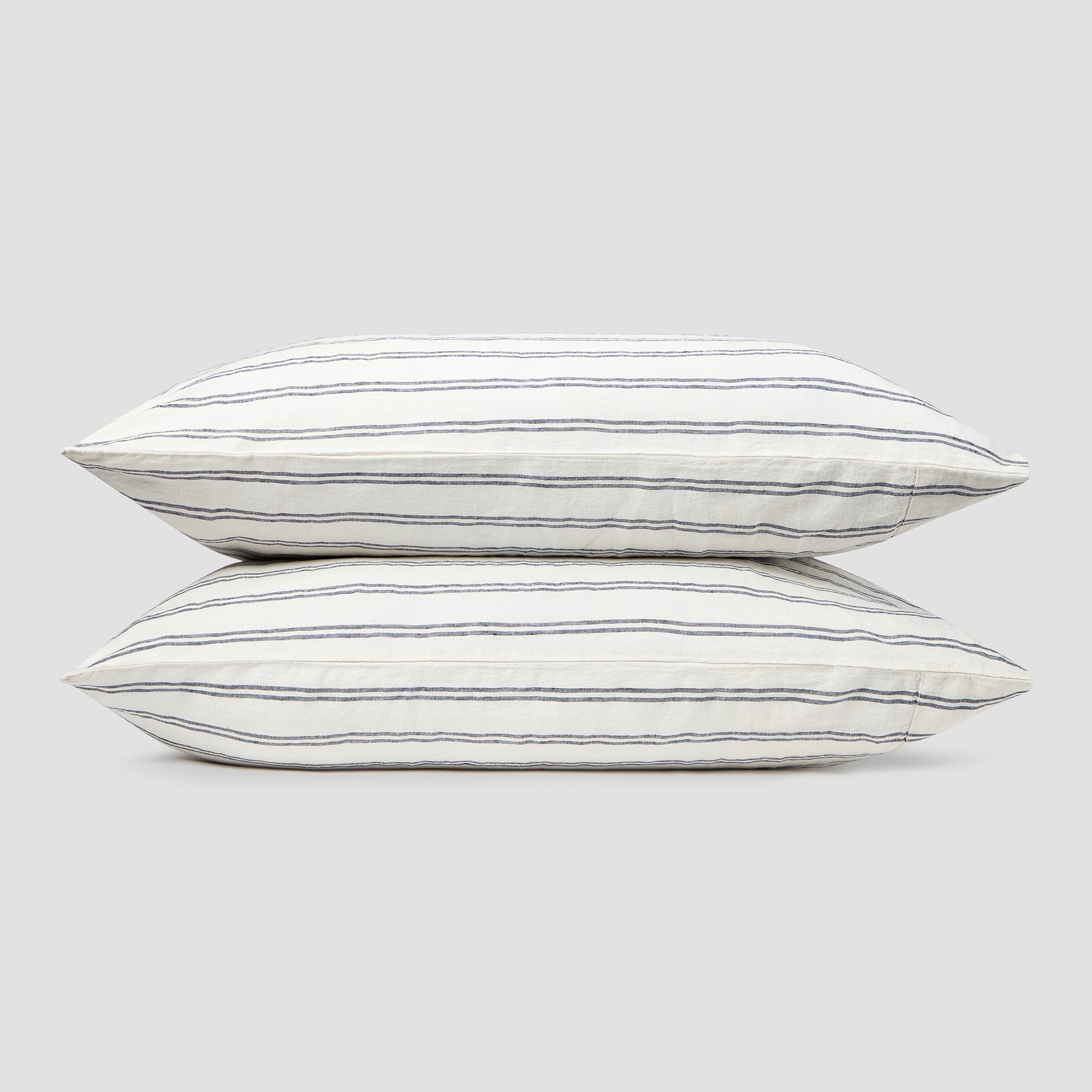 Ivory Kemptown Stripe Linen Blend Pillowcase Set of 2 - Soft & Breathable Bedding for Home, Hotel, or Airbnb - Perfect for Master Bedroom, Guest Room & Vacation Rental