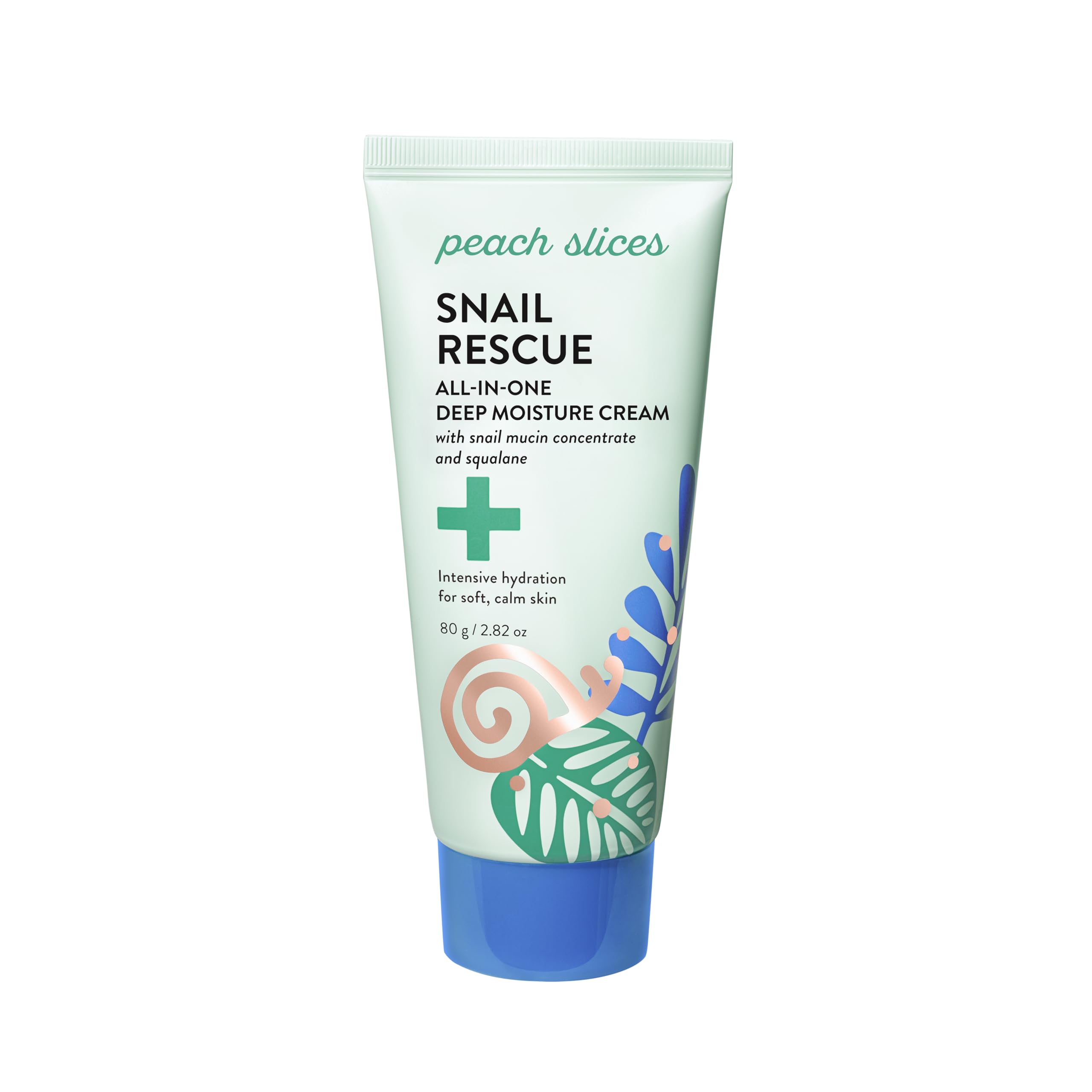 Peach Slices Snail Rescue All-In-One Deep Moisture Cream for Face - Korean Skincare with Snail Mucin for Dry, Sensitive Skin - Hydrating & Repairing Night & Day Moisturizer for Women & Men