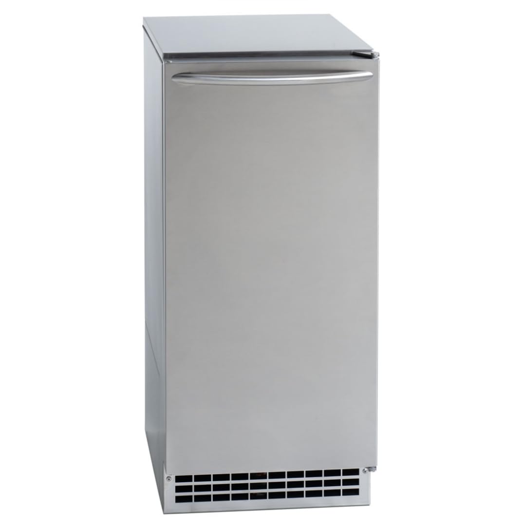 Ice-O-Matic GEMU090 Pearl Self-Contained Ice Maker - 90 lb Daily Output, Air-Cooled Condenser, Pure Ice Technology, 115V Plug-In, Quiet Stainless Steel Design - Perfect for Restaurants, Bars, and Home Use