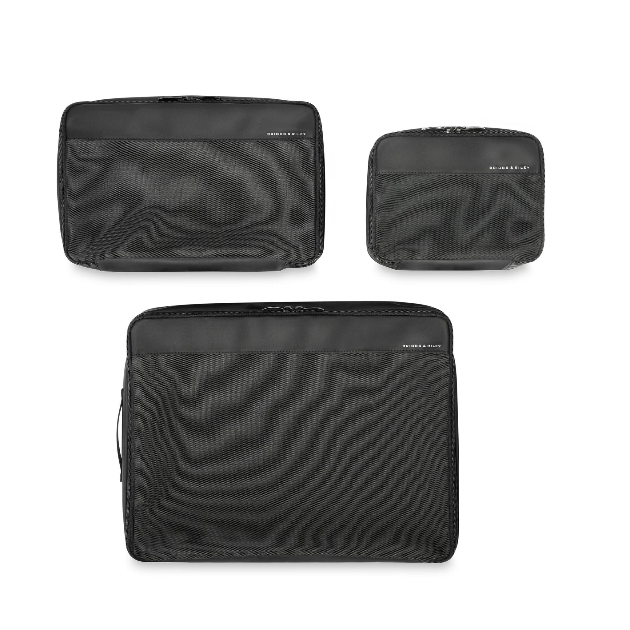 Briggs & Riley Check In Packing Cube Set - 3-Piece Luggage Organizer for Travel, Suitcase Storage Bags - Perfect for Business Trips, Vacations & Weekend Getaways