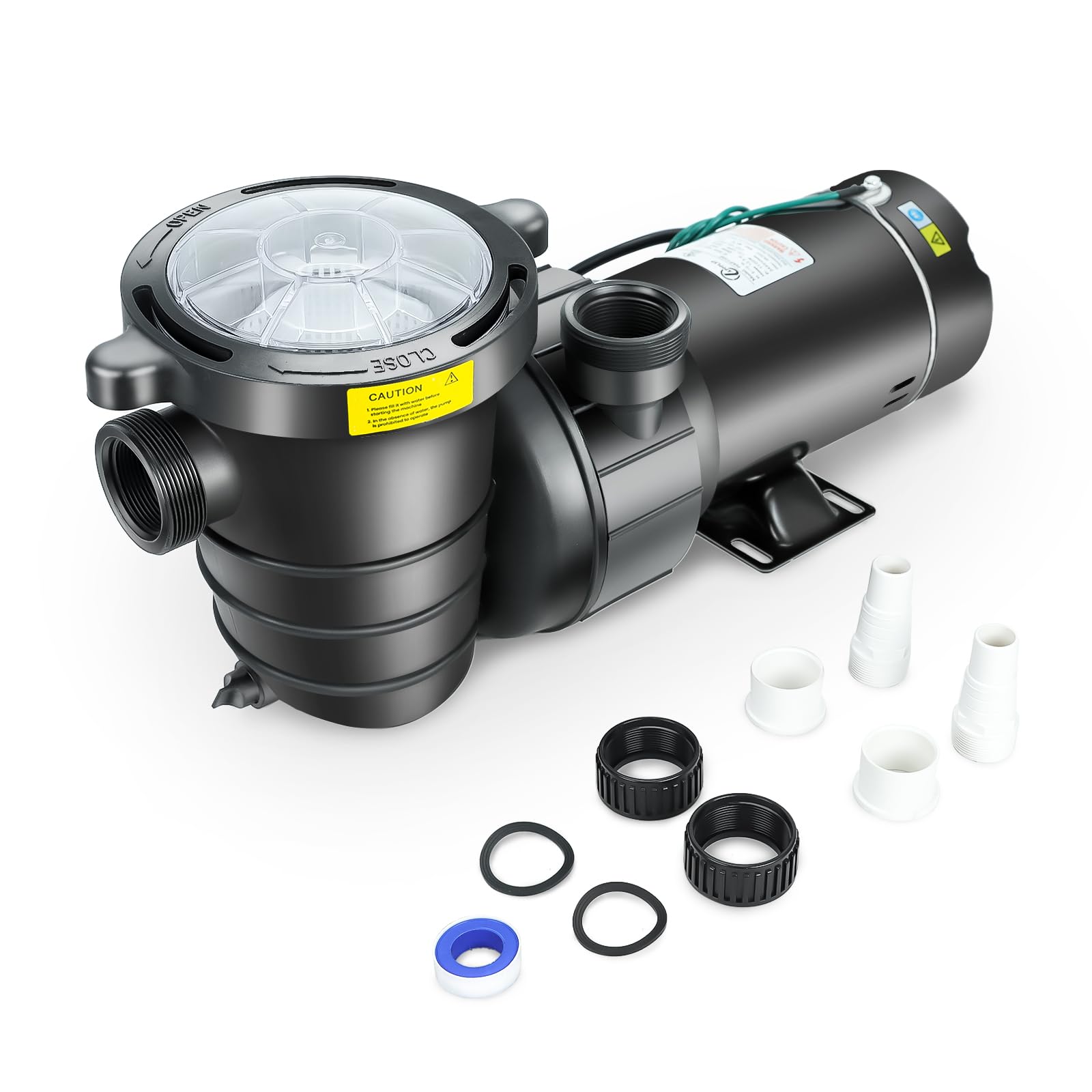 1.5 HP In-Ground & Above Ground Swimming Pool Pump - 110V, 5580 GPH Single Speed Water Pump with Filter Basket | Ideal for Residential Pools, Spas & Water Features