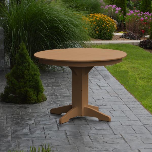 Eco-Friendly Recycled Plastic Round Dining Table - Sustainable Outdoor & Indoor Use for Patio, Garden, or Kitchen