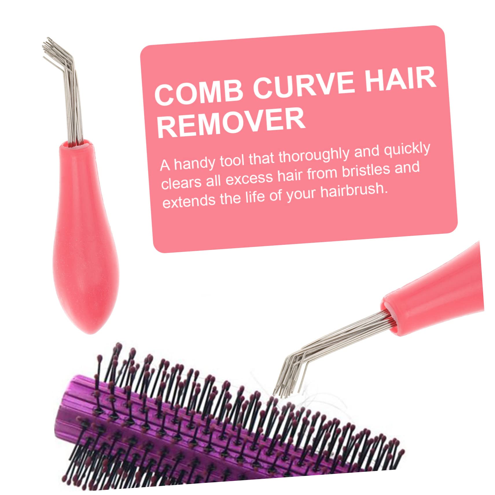 4Pcs Mini Hair Brush Cleaner Comb - Metal Wire Rake Cleaning Tool for Salon & Home - Detangling & Deep Cleaning for Curly, Straight & Wavy Hair - Perfect for Hotels, Travel & Personal Grooming Kits