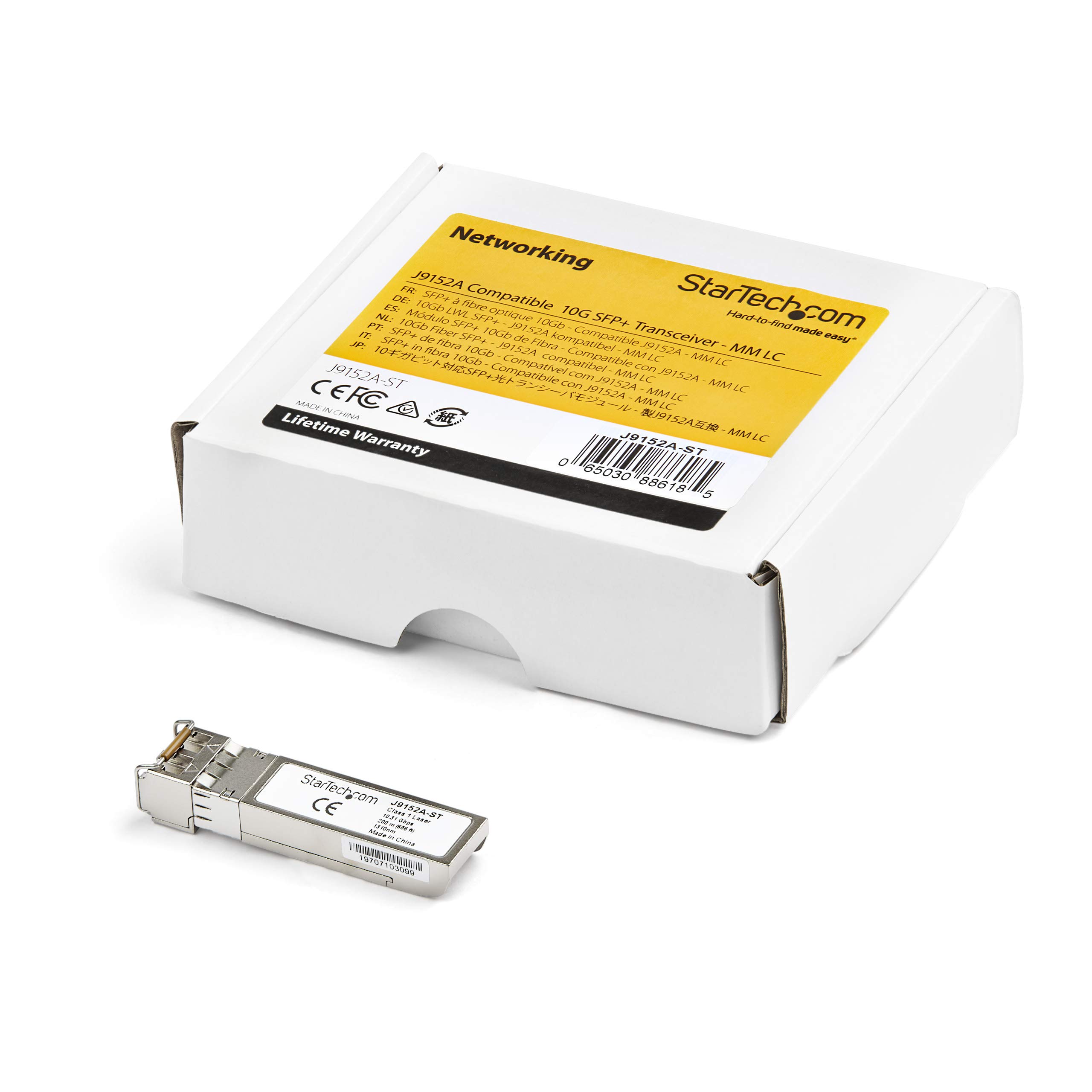 StarTech.com HPE J9152A Compatible SFP+ Module - 10GBASE-LRM 10GbE Multi-Mode Fiber Optic Transceiver - 10G Gigabit Ethernet SFP+ LC Connector - 200m Range 1310nm - DDM Support for HPE 1850/2540/2930M Switches (J9152A-ST) - Ideal for High-Speed Data Center & Enterprise Network Upgrades