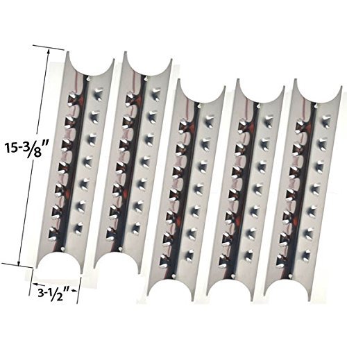 Brinkmann 810-9520-S 5 Burner BBQ Gas Grill Repair Kit - 5 Stainless Steel Burners & Heat Plates Replacement Parts for Outdoor Cooking, Grilling, and Backyard Parties