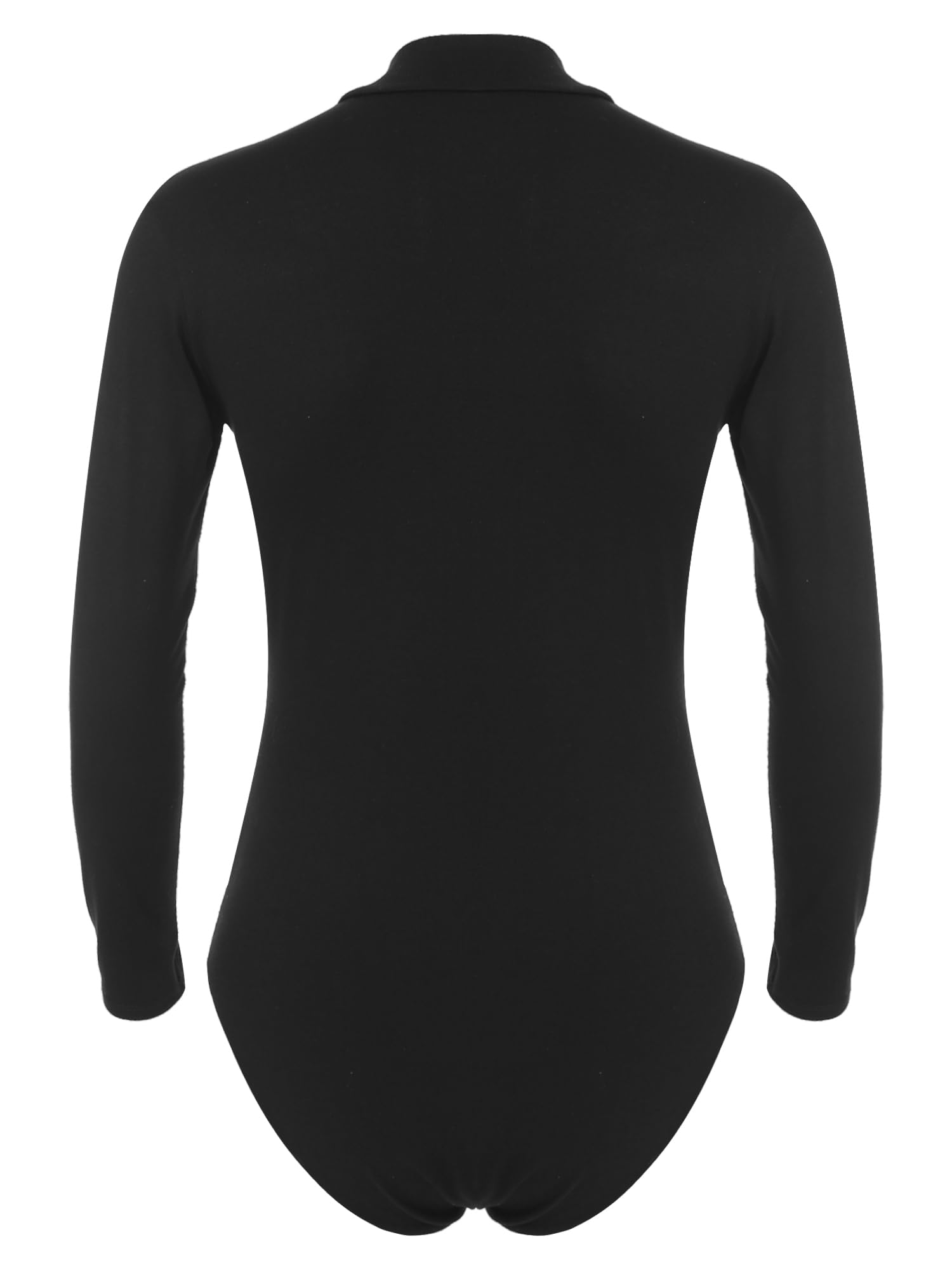 Men's One Piece Long Sleeve Ballet Latin Dance Leotard - Breathable Stretch Bodysuit for Ballroom Performance, Competition & Stage Costume