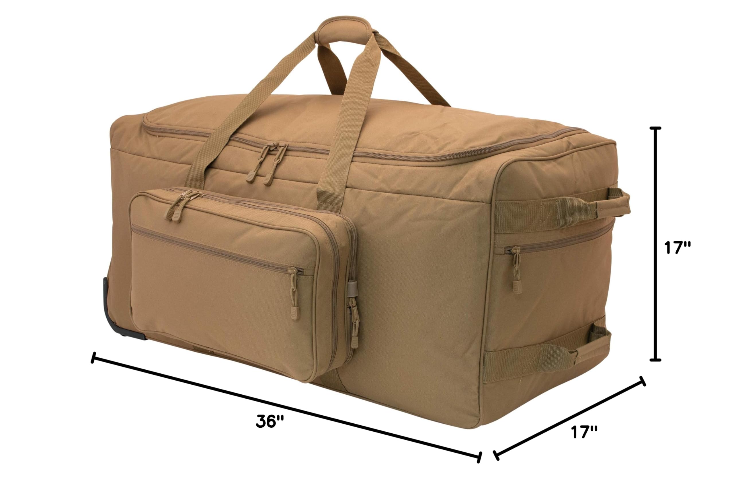 Mercury Tactical Gear Monster™ Rolling Duffle Bag - Heavy Duty Wheeled Travel Duffel for Men & Women (Coyote) - Perfect for Military Deployment, Gym Gear & Airplane Luggage